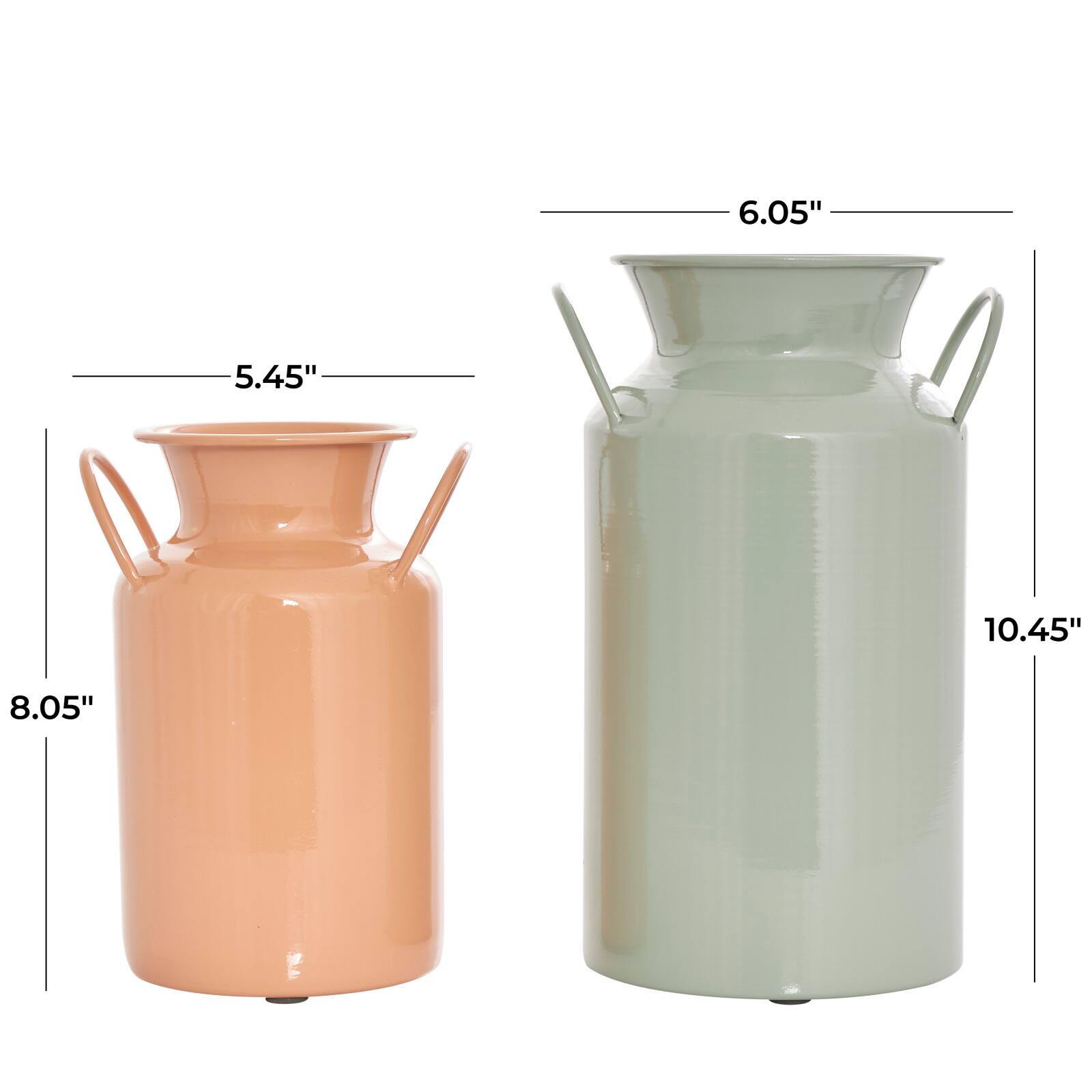 Multicolored Metal Jug Vase with Handles Set