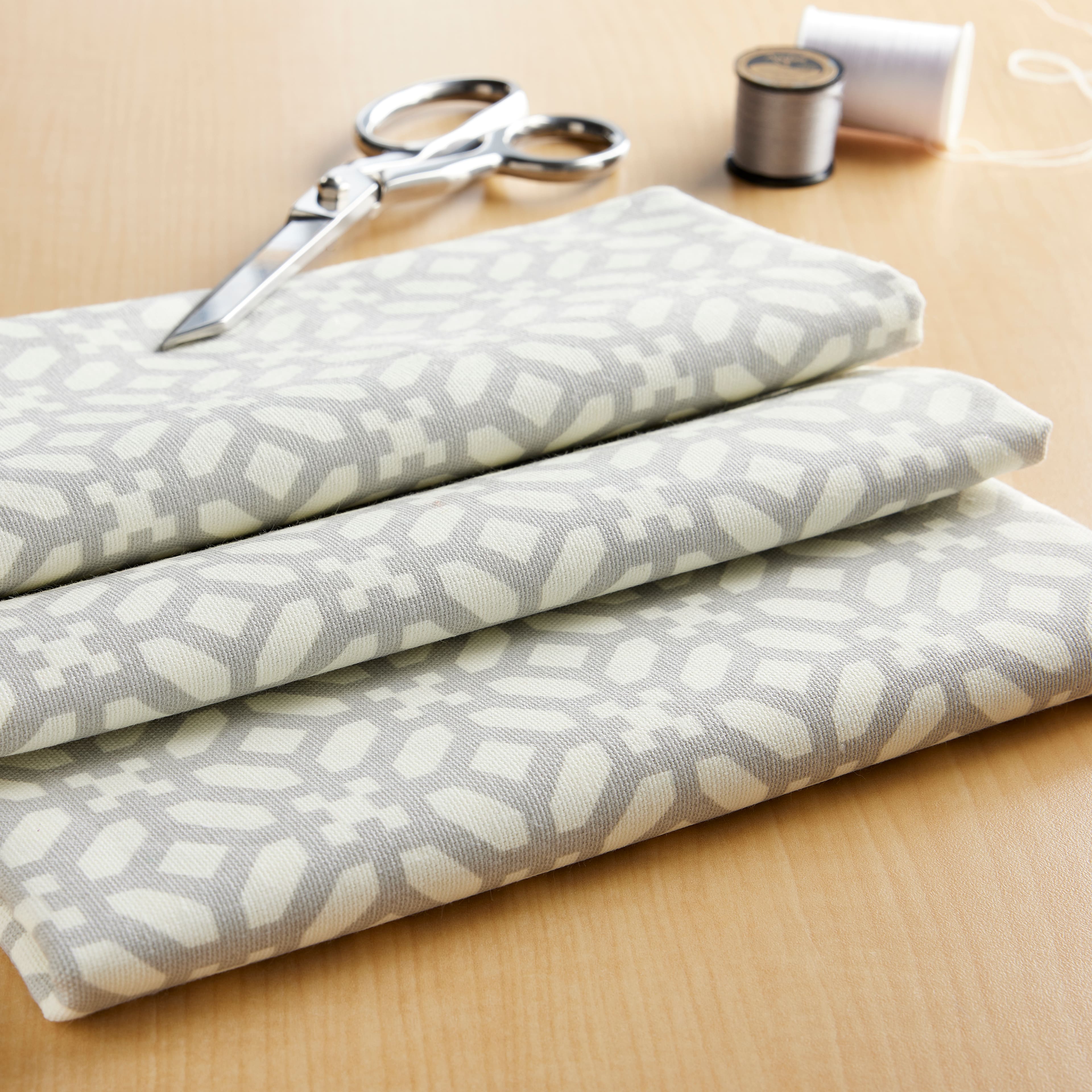 Silver In The Frame Cotton Home D&#xE9;cor Fabric