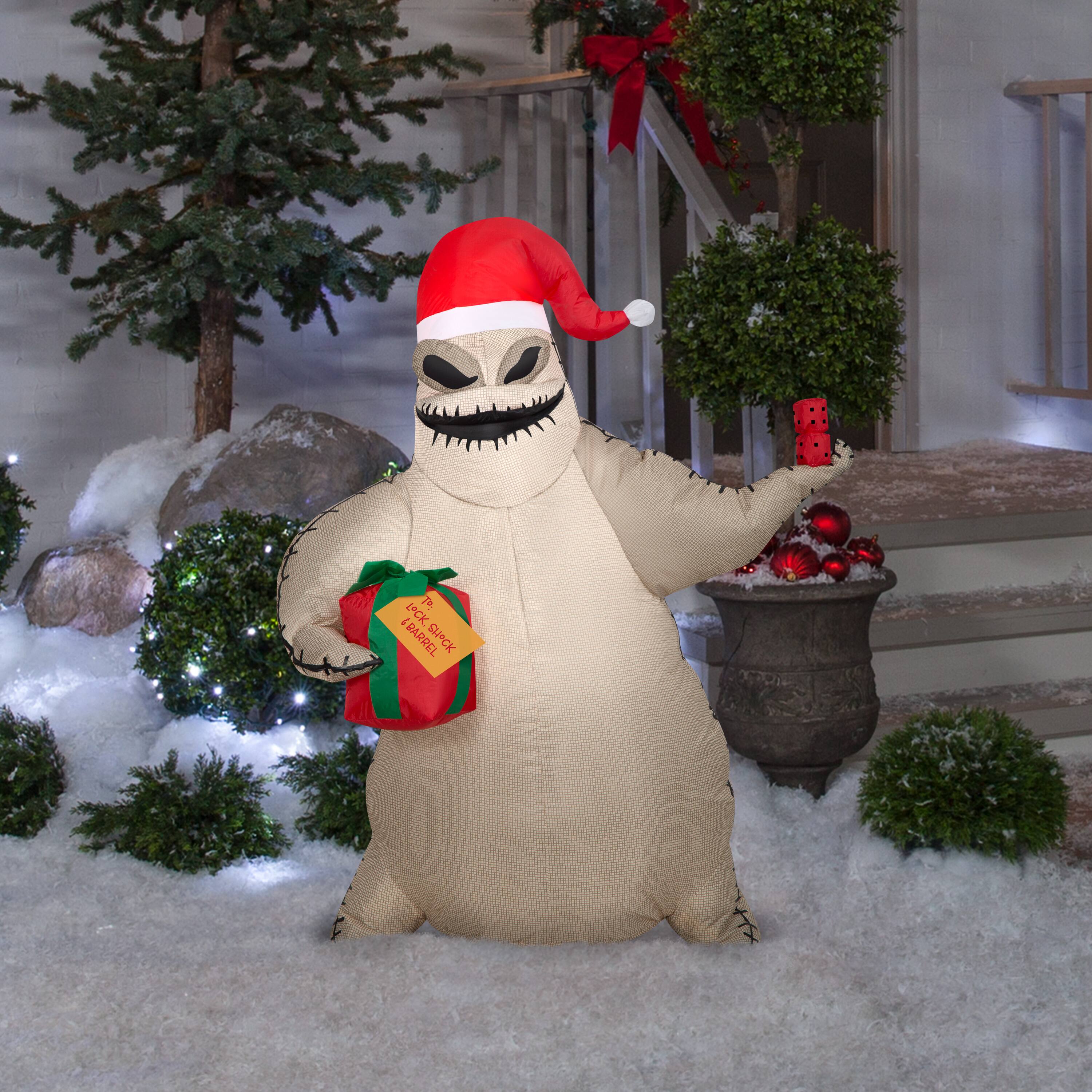 3.5ft. Airblown® Inflatable Oogie Boogie with Santa Hat and Present