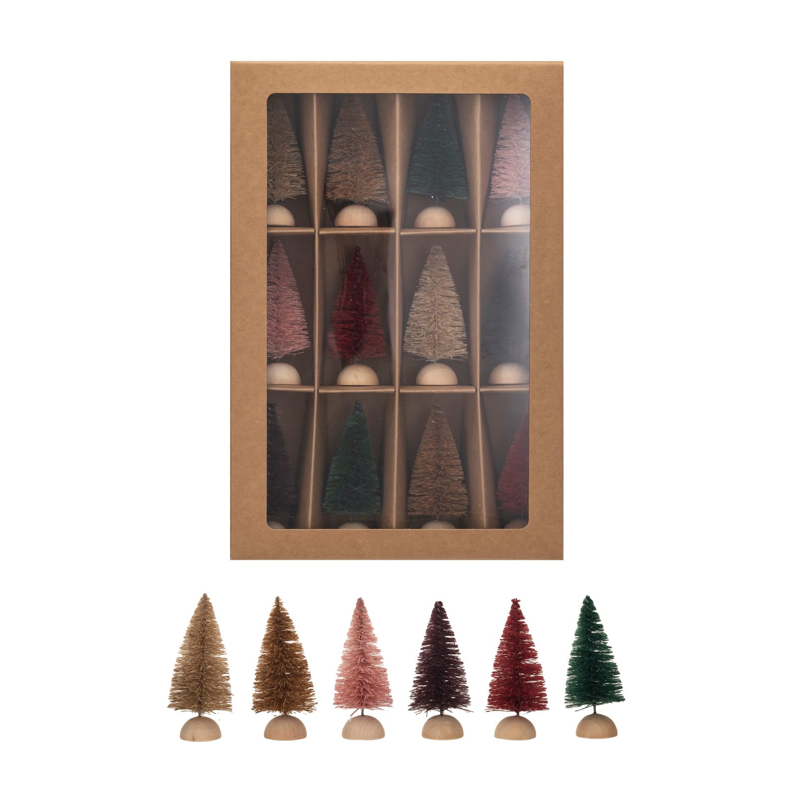 Hello Honey&#xAE; 3&#x22; Sisal Bottle Brush Tree with Wood Base Set