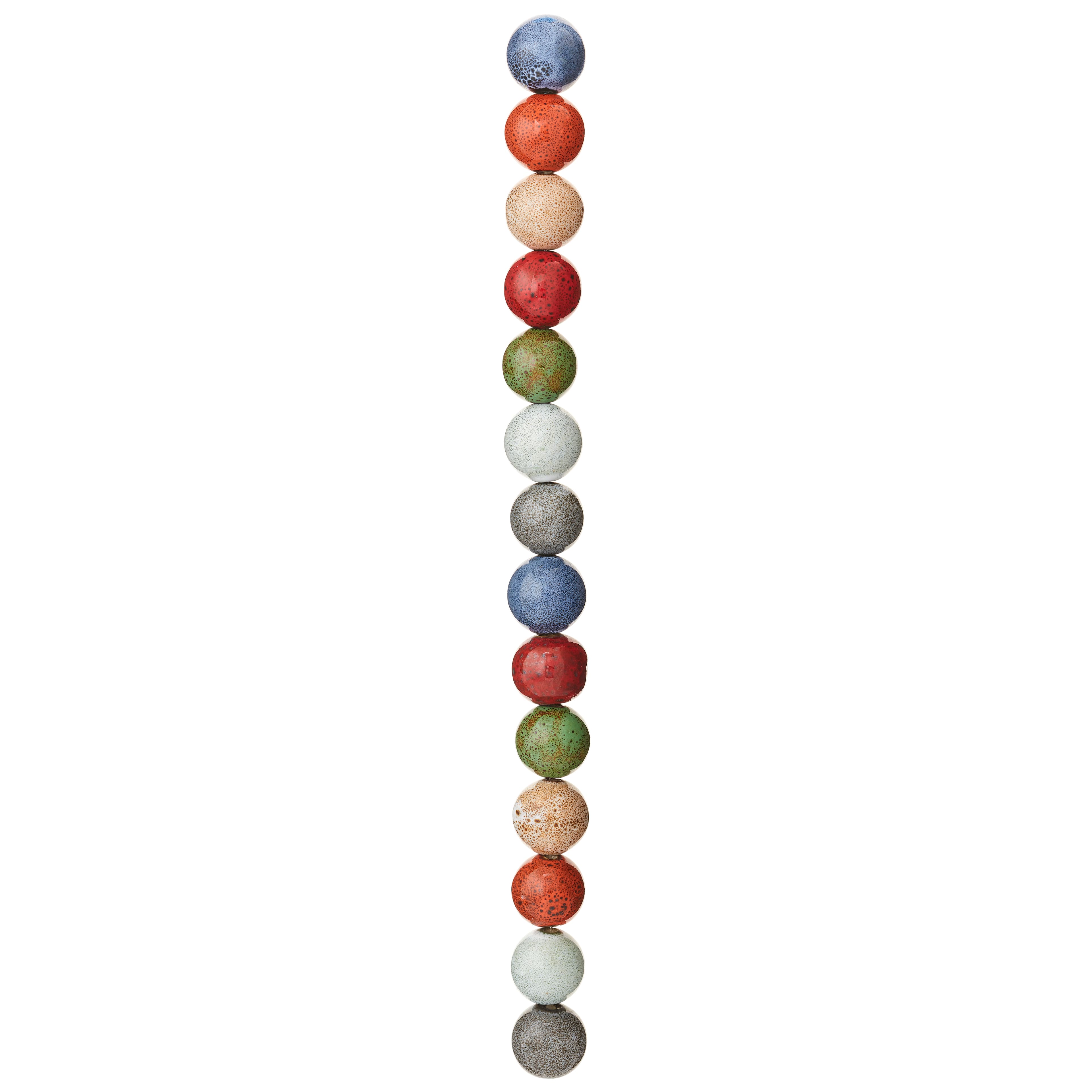 9 Pack: Multicolor Ceramic Round Beads, 16mm by Bead Landing™
