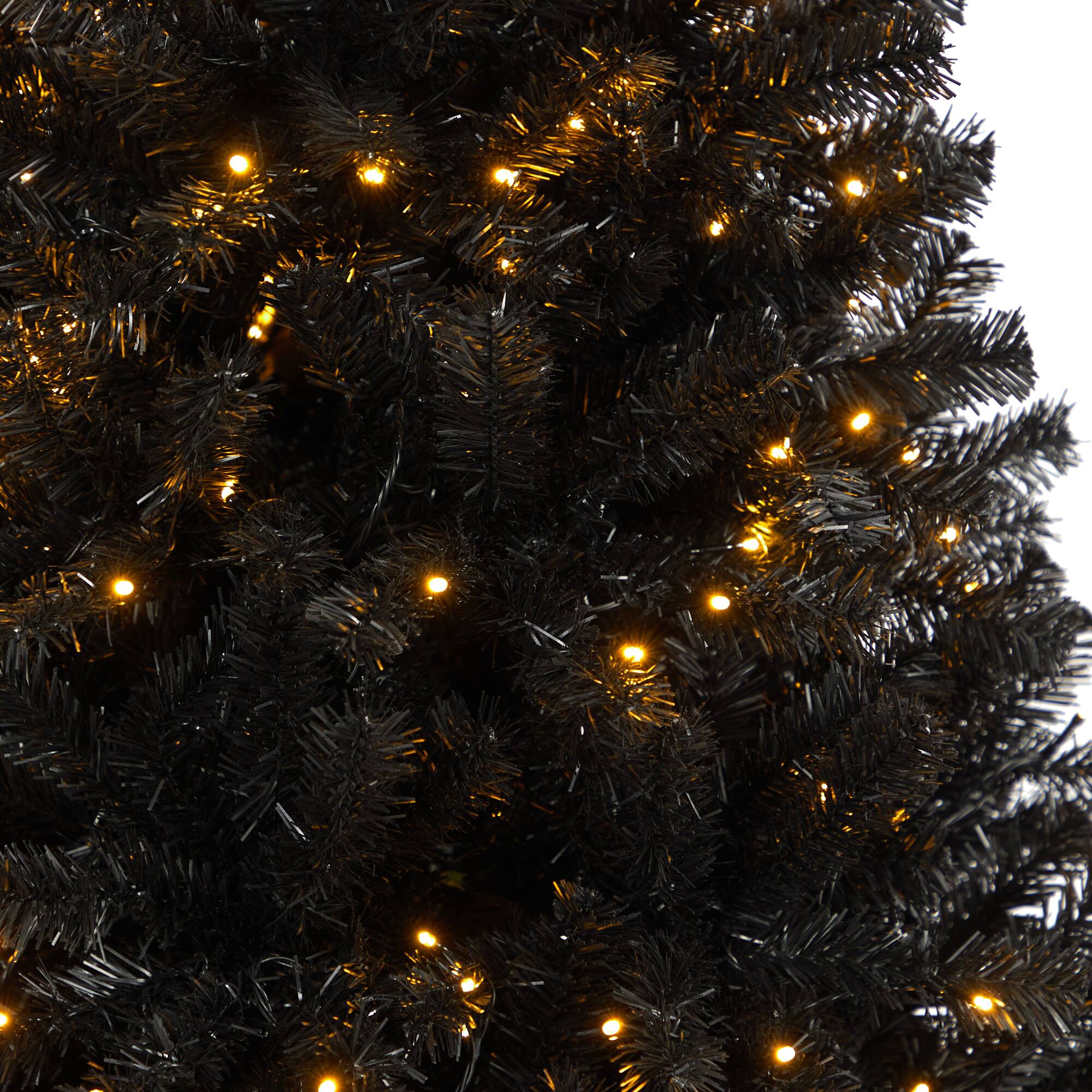6ft. Pre-Lit Black Artificial Christmas Tree, Clear LED Lights