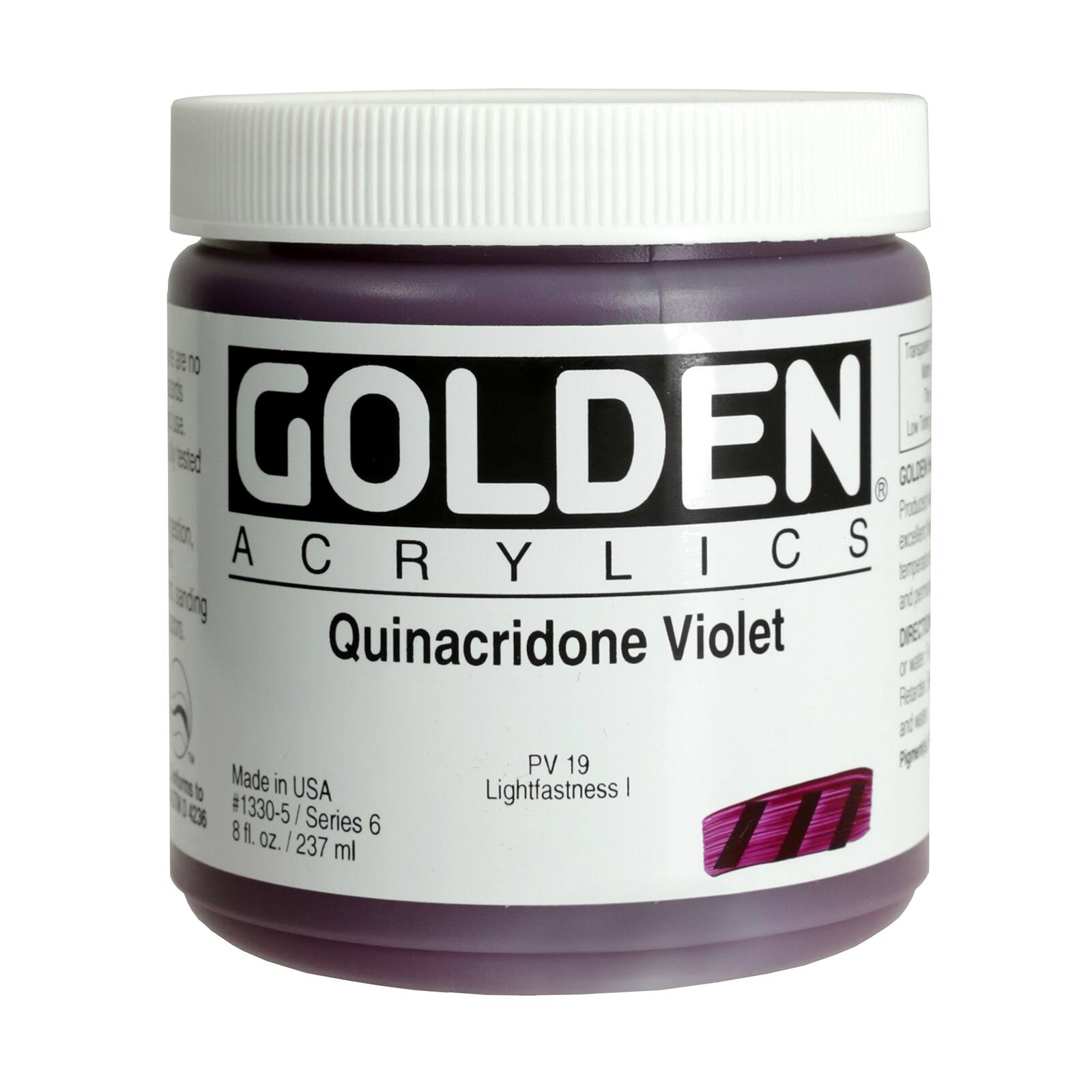 Golden Heavy Body Acrylic Paint, 8 oz in Quinacridone Violet