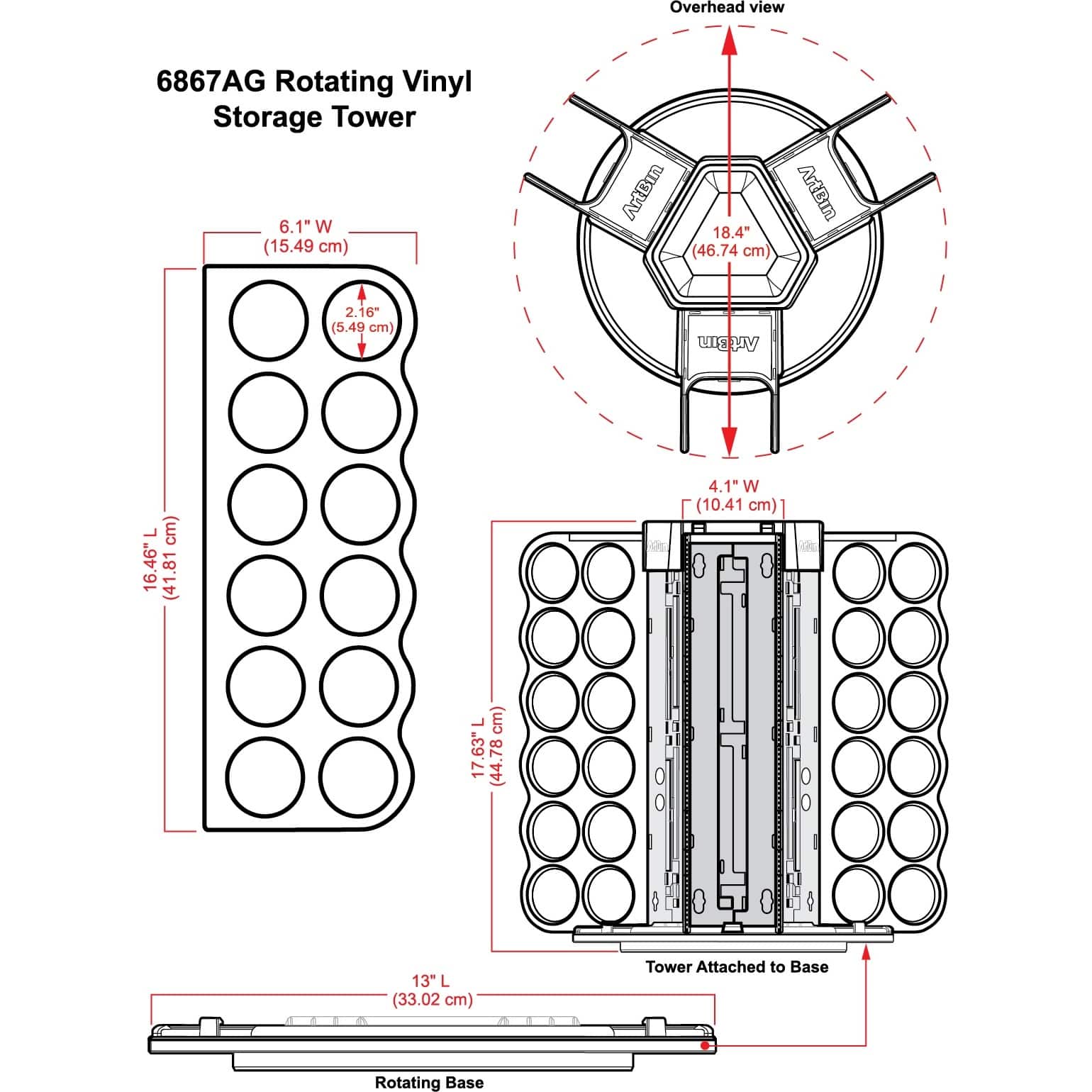 ArtBin&#xAE; Rotating Vinyl Storage Tower
