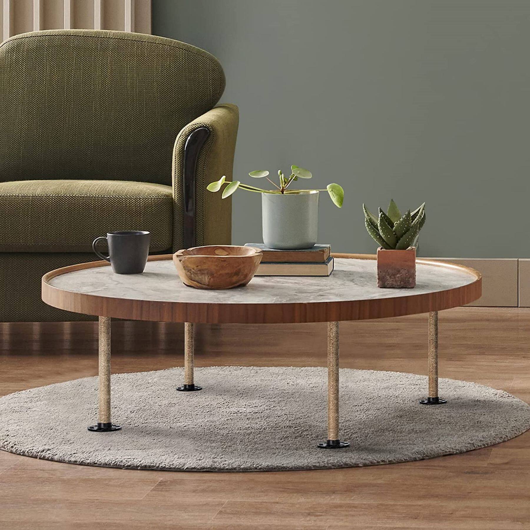 NEX&#x2122; Brown Industrial Pipe Metal Table Legs, 4ct.
