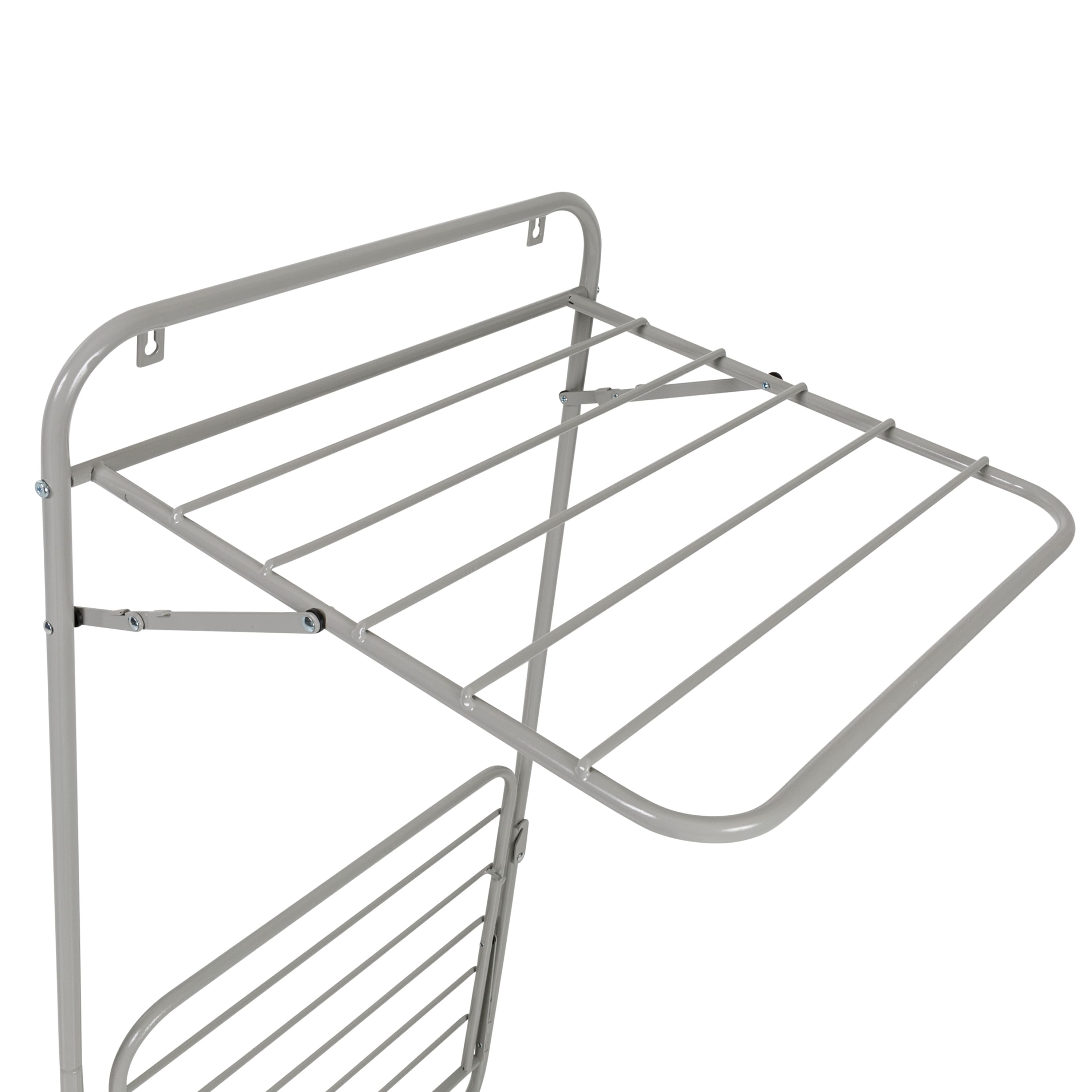 Honey Can Do 2-Tier Gray Over the Door Retractable Clothing Drying Rack