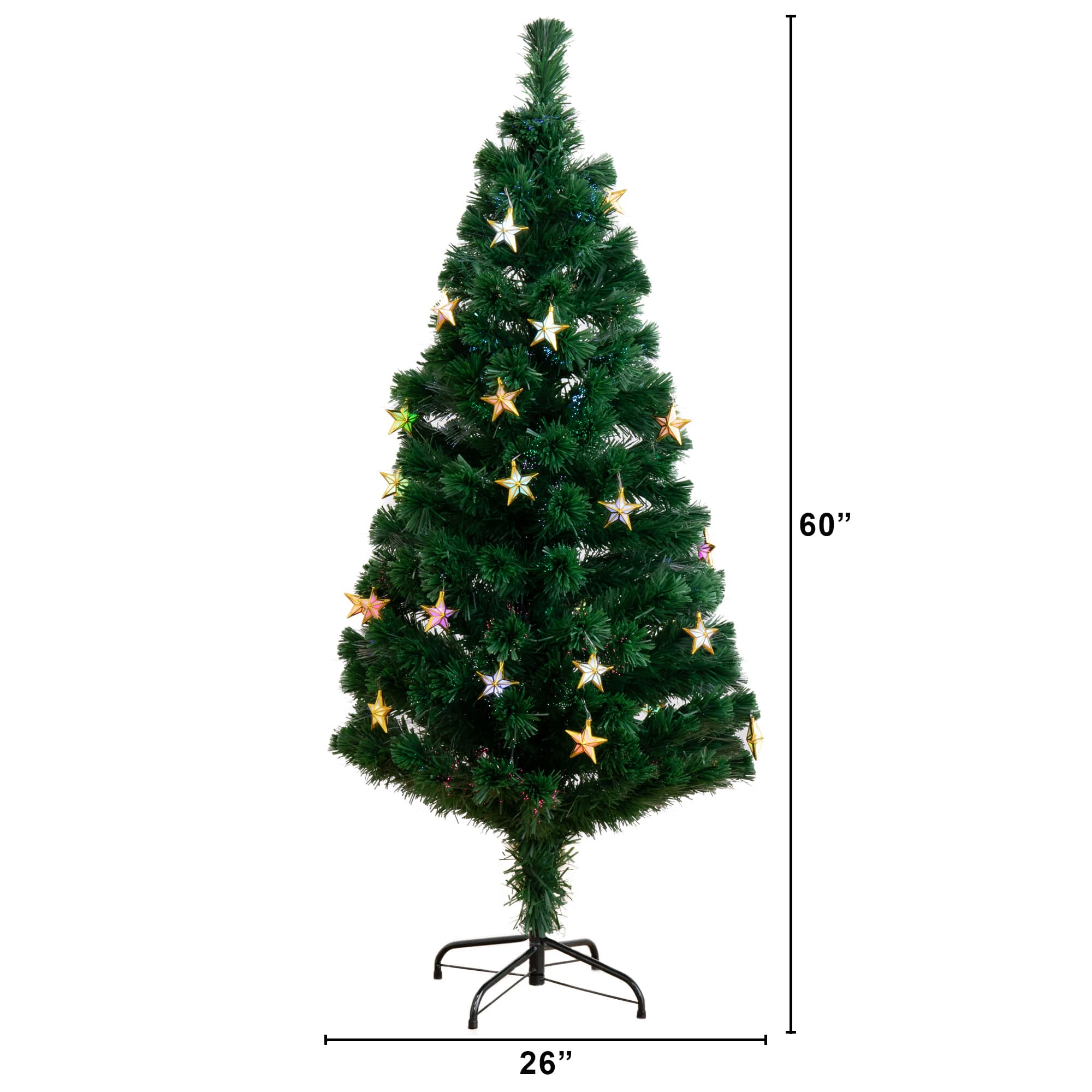 5ft. Fiber Optic Star-Shaped LED Lights Pine Artificial Christmas Tree