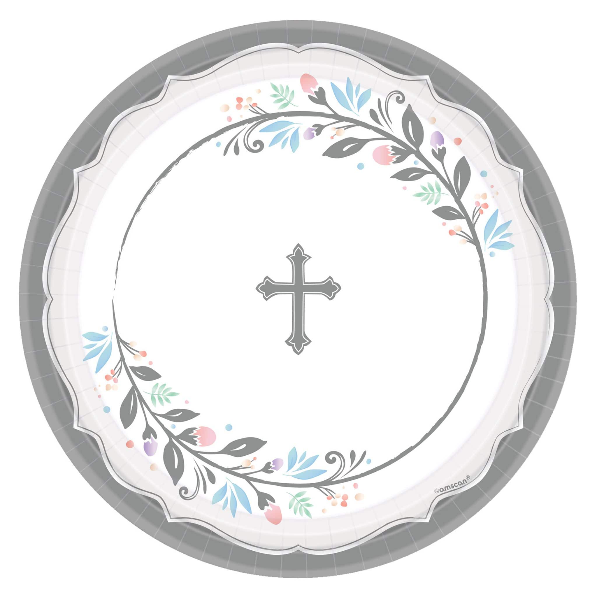 10.5&#x27;&#x27; Religious Holy Day Round Paper Plates, 36ct.