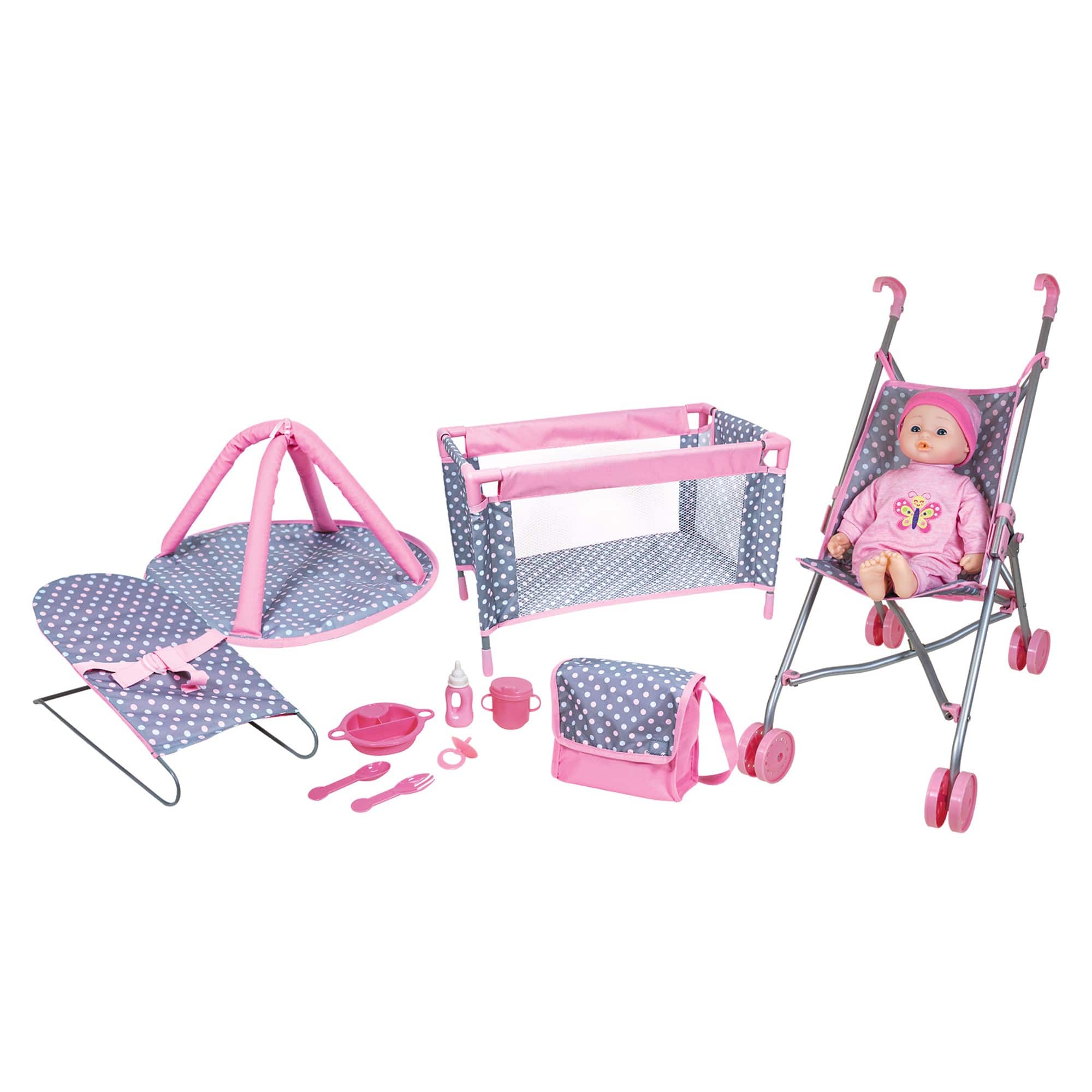 Lissi Dolls 5-Piece Play Set with Baby Doll and Accessories
