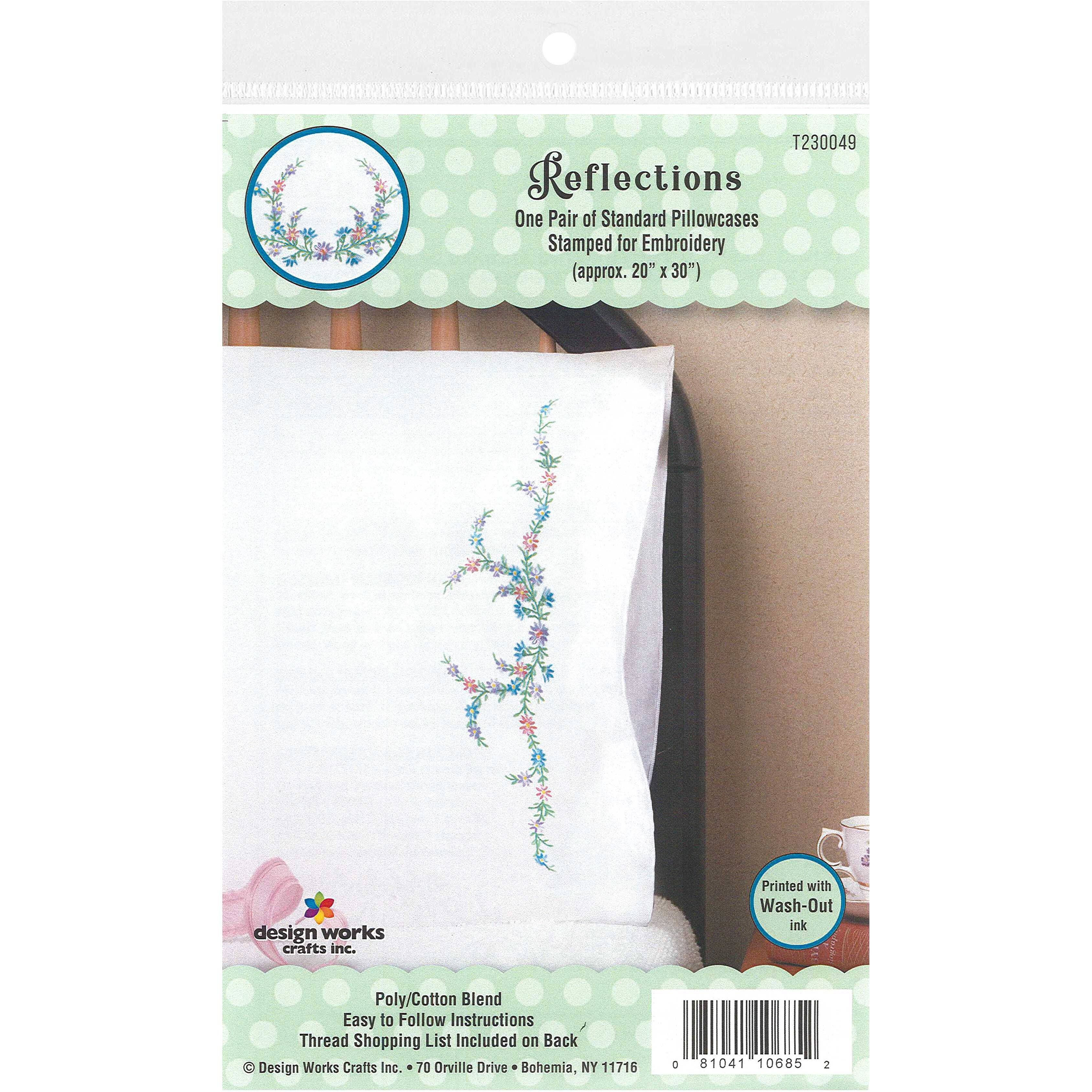 Tobin Reflections Stamped for Embroidery Pillowcase Pair - D616100S - Pillowcases and Shams Get the Tobin Reflections Stamped for Embroidery P sku D616100S