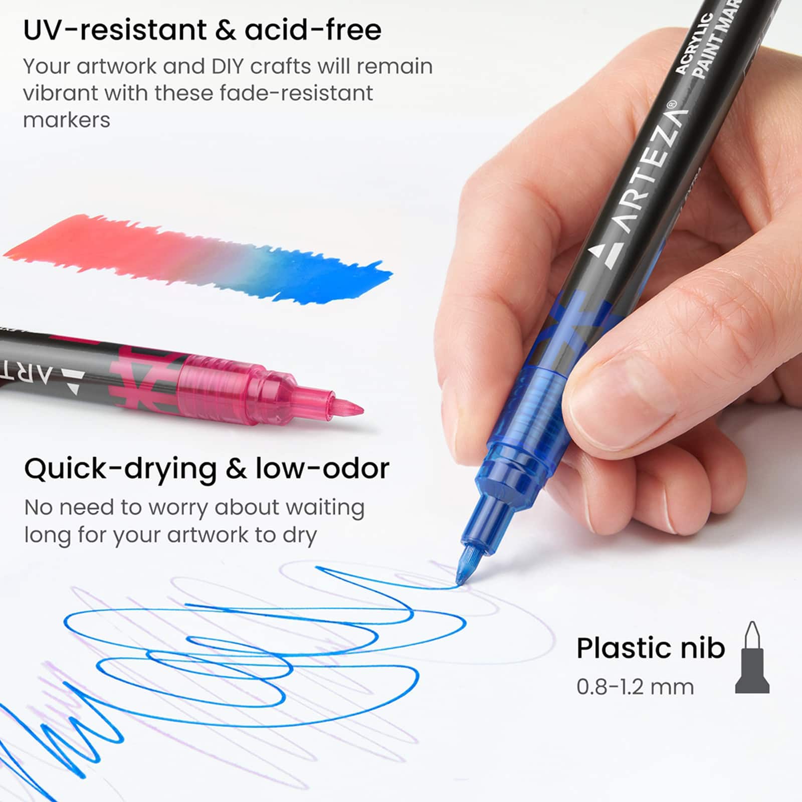 Arteza&#xAE; Bright Colors Extra Fine Acrylic Paint Marker Set