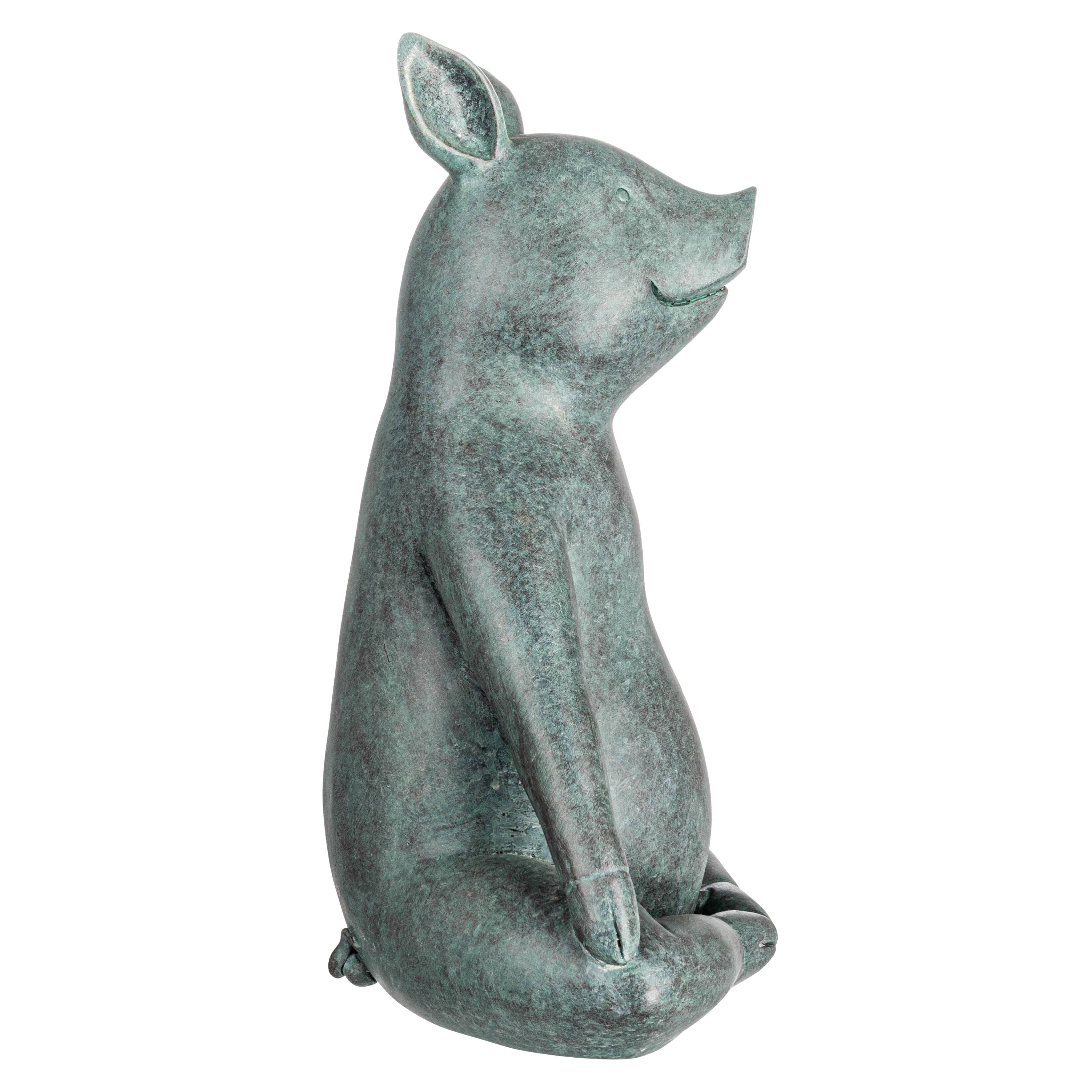 Hello Honey® 12" Gray Yoga Pig Decoration