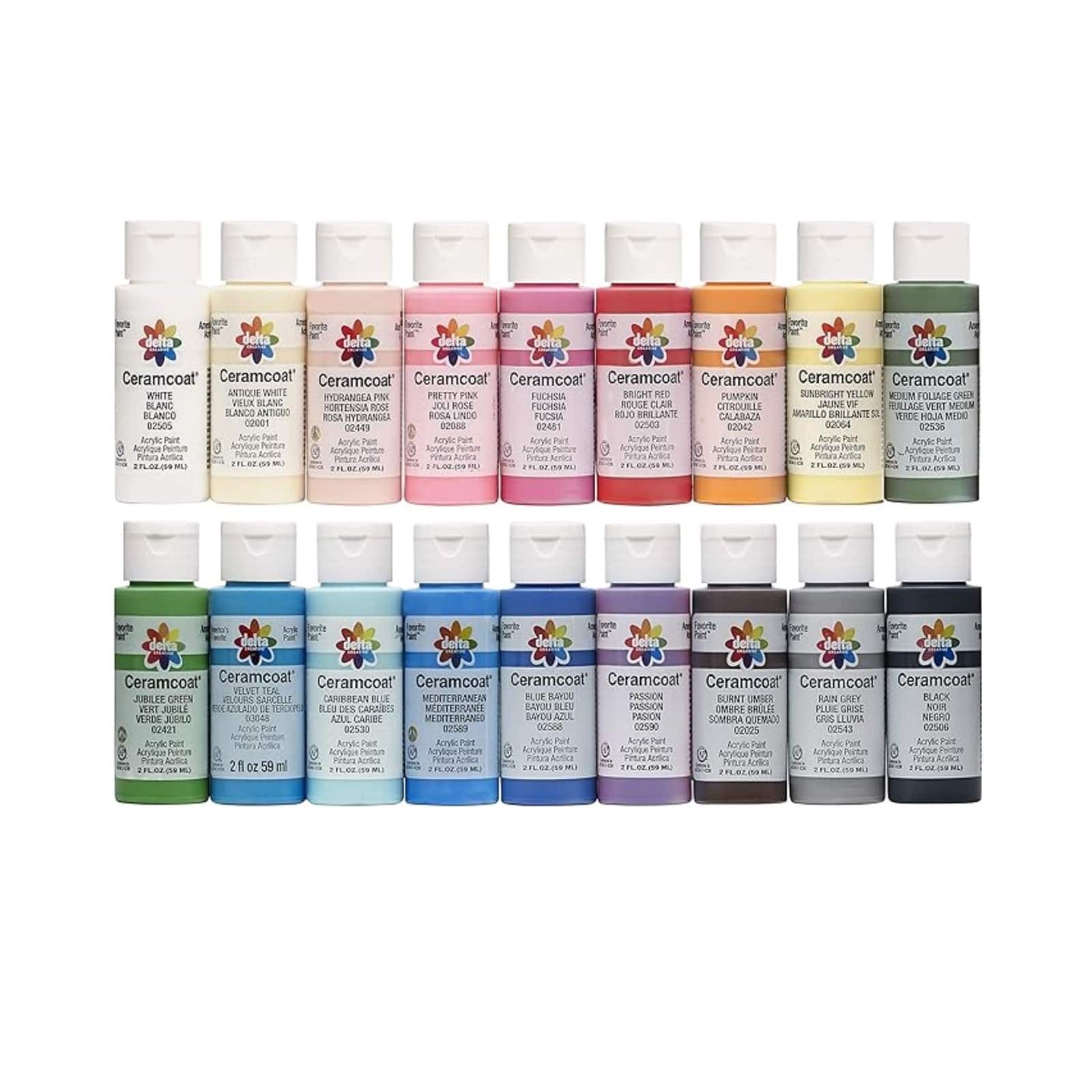 Delta Ceramcoat&#xAE; Top Colors 18 Color Acrylic Paint Set