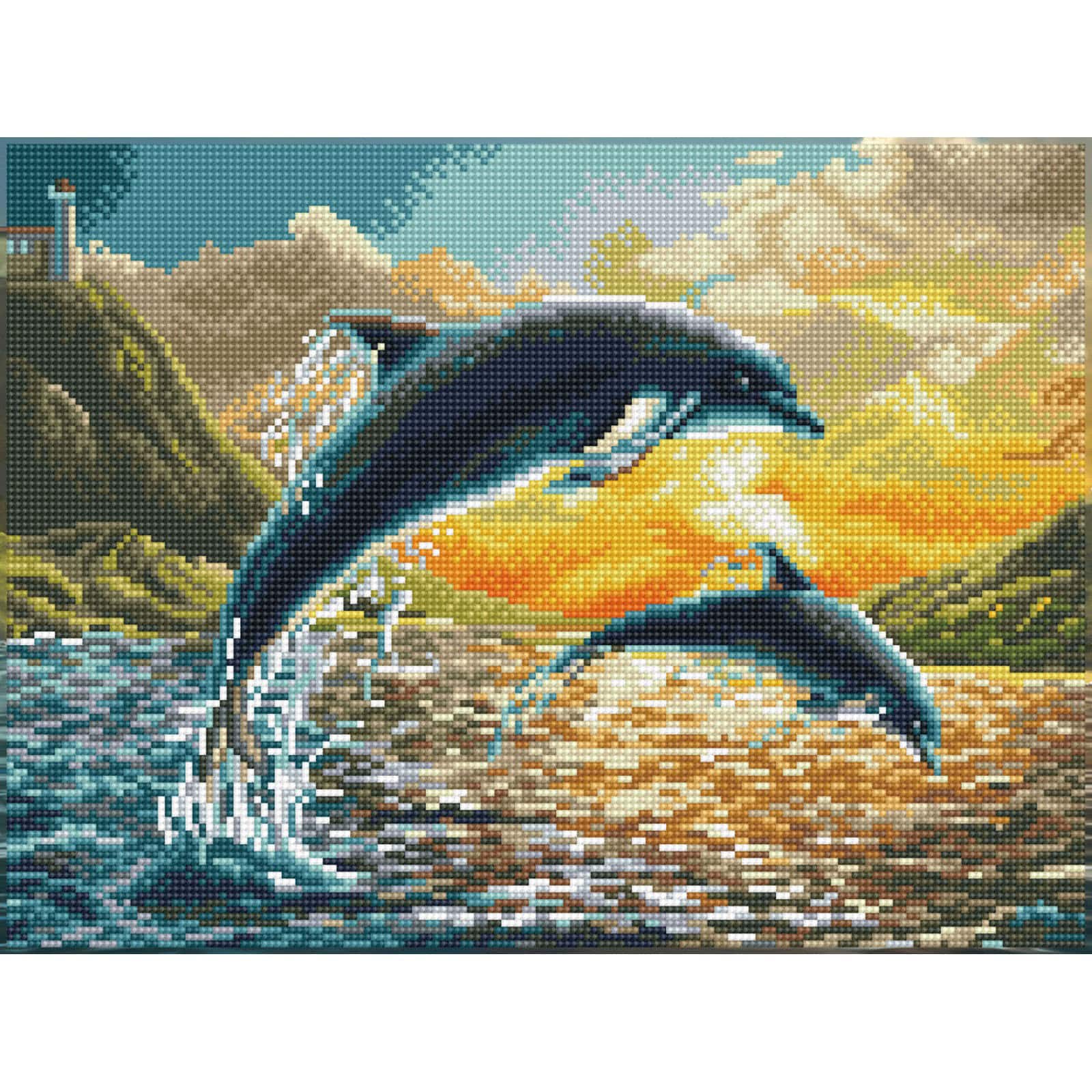 Diamond Dotz® Intermediate Dolphin Sunset Diamond Painting Kit