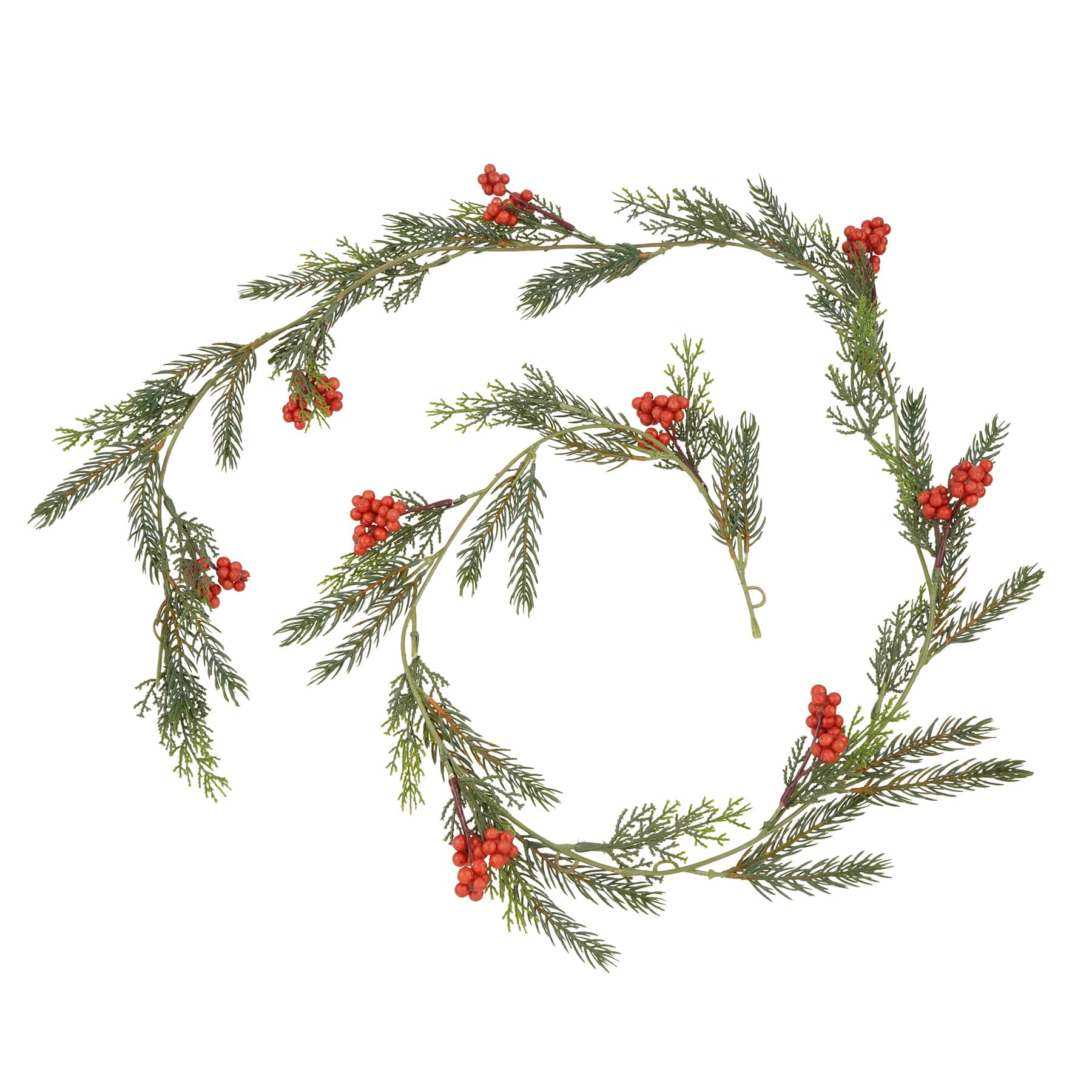 5ft. Green Pine &#x26; Red Berry Coil Garland by Ashland&#xAE;