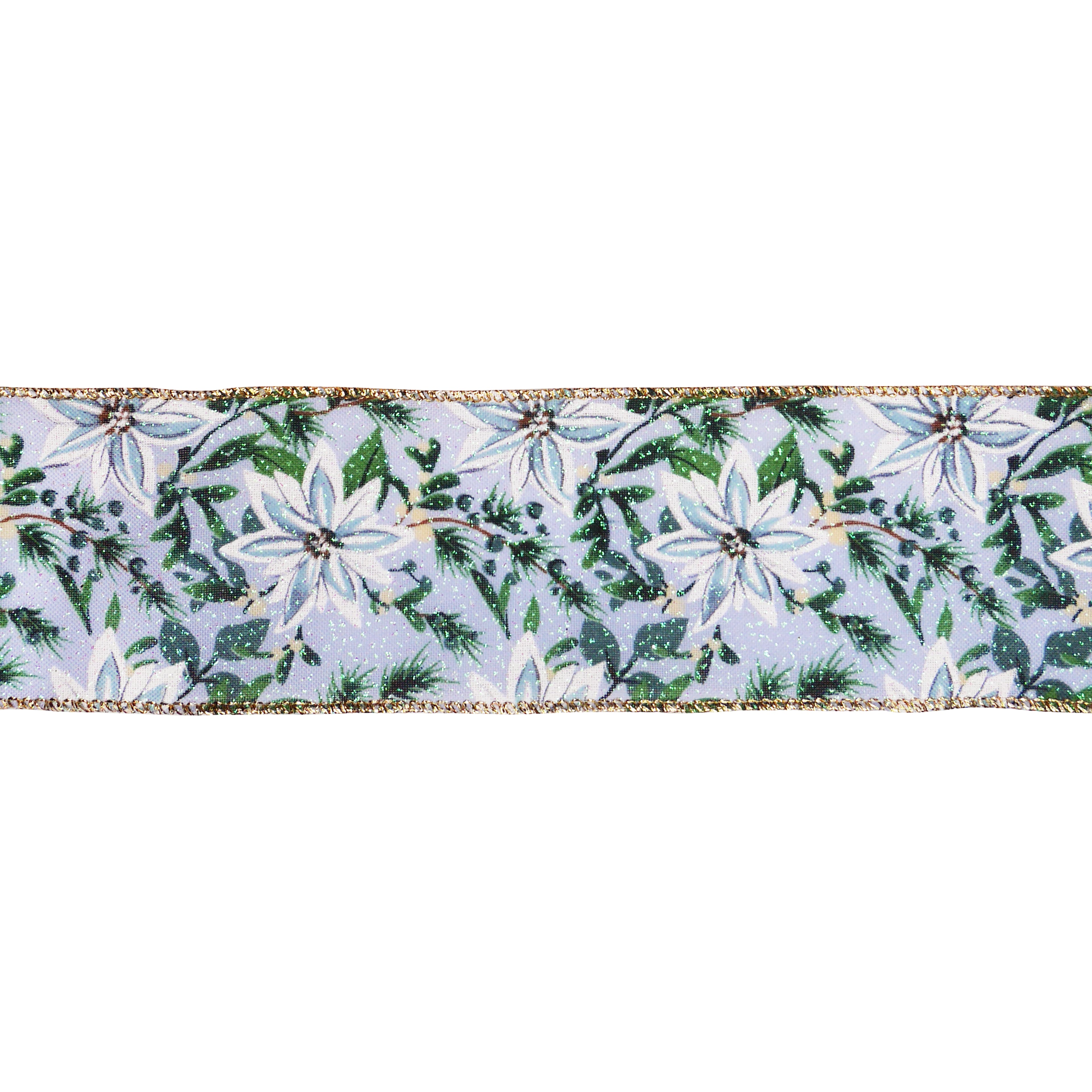 2.5&#x22; x 20ft. Light Blue Floral Wired Taffeta Ribbon by Celebrate It&#xAE;
