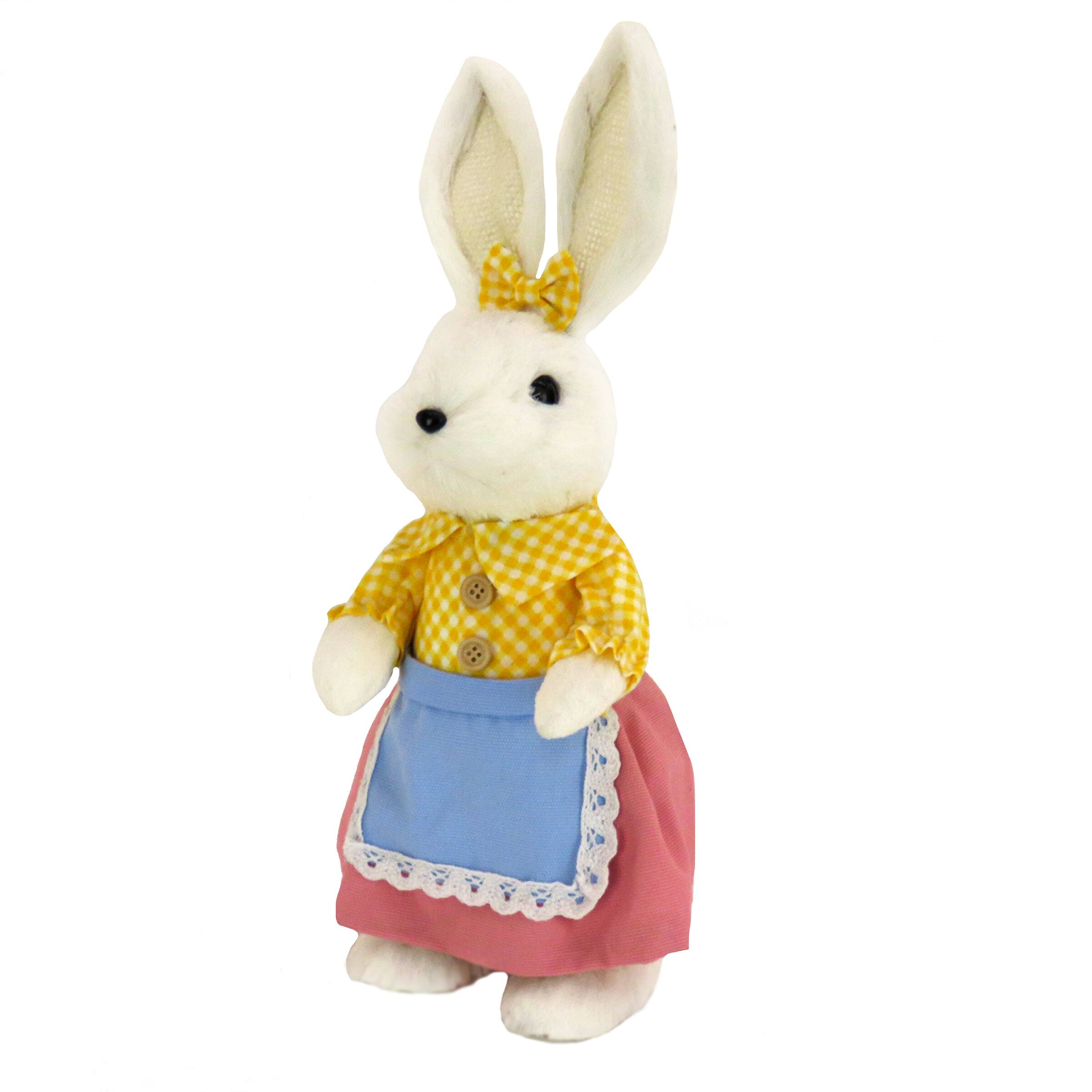 NEW White Bunny in Pink Dress Stuffed Animal