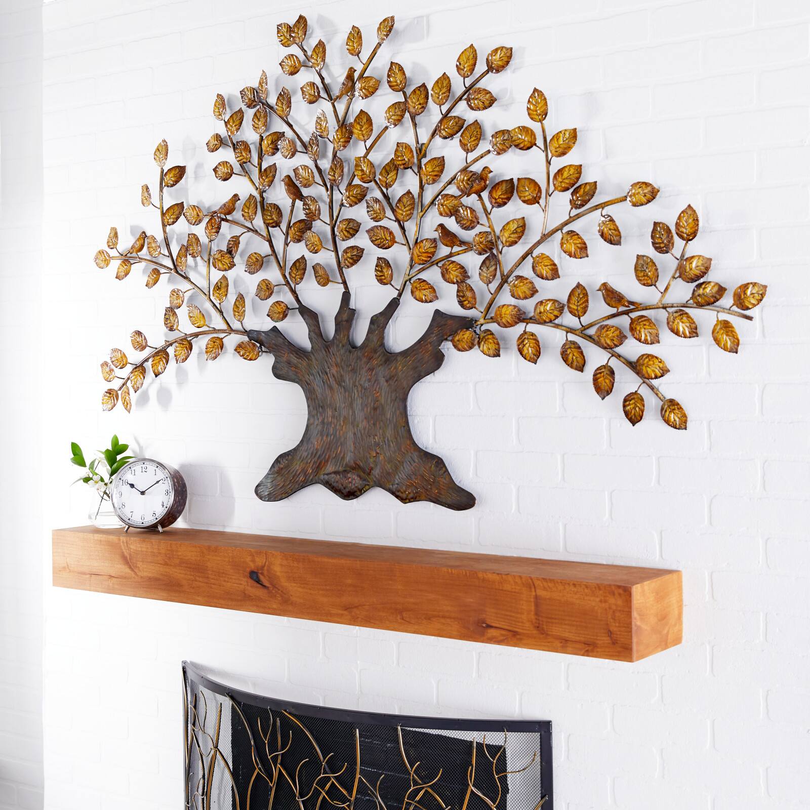 Brown Iron Traditional Wall Tree, 41" x 75" x 3"