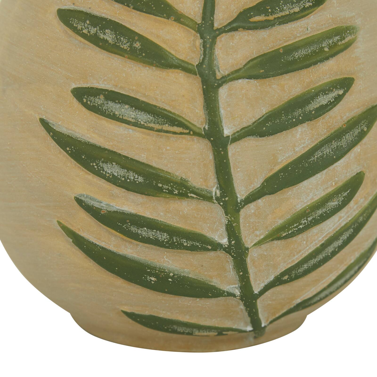 Tan Ceramic Coastal Style Vase, 10" x 7" x 7"