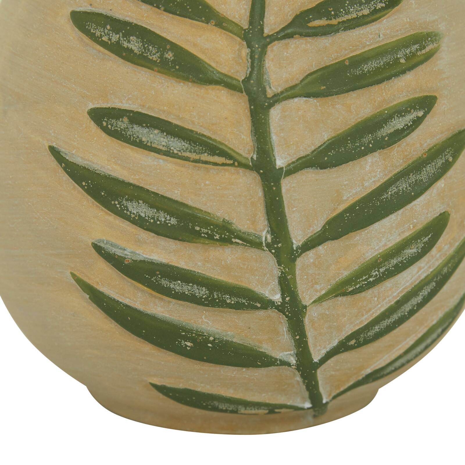 Tan Ceramic Coastal Style Vase, 10&#x22; x 7&#x22; x 7&#x22;