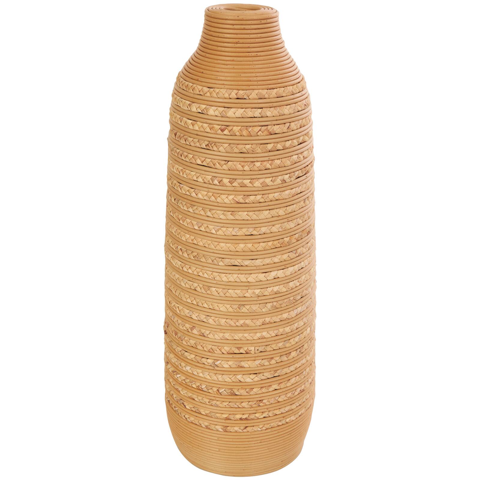 24" Light Brown Seagrass Handmade Vase