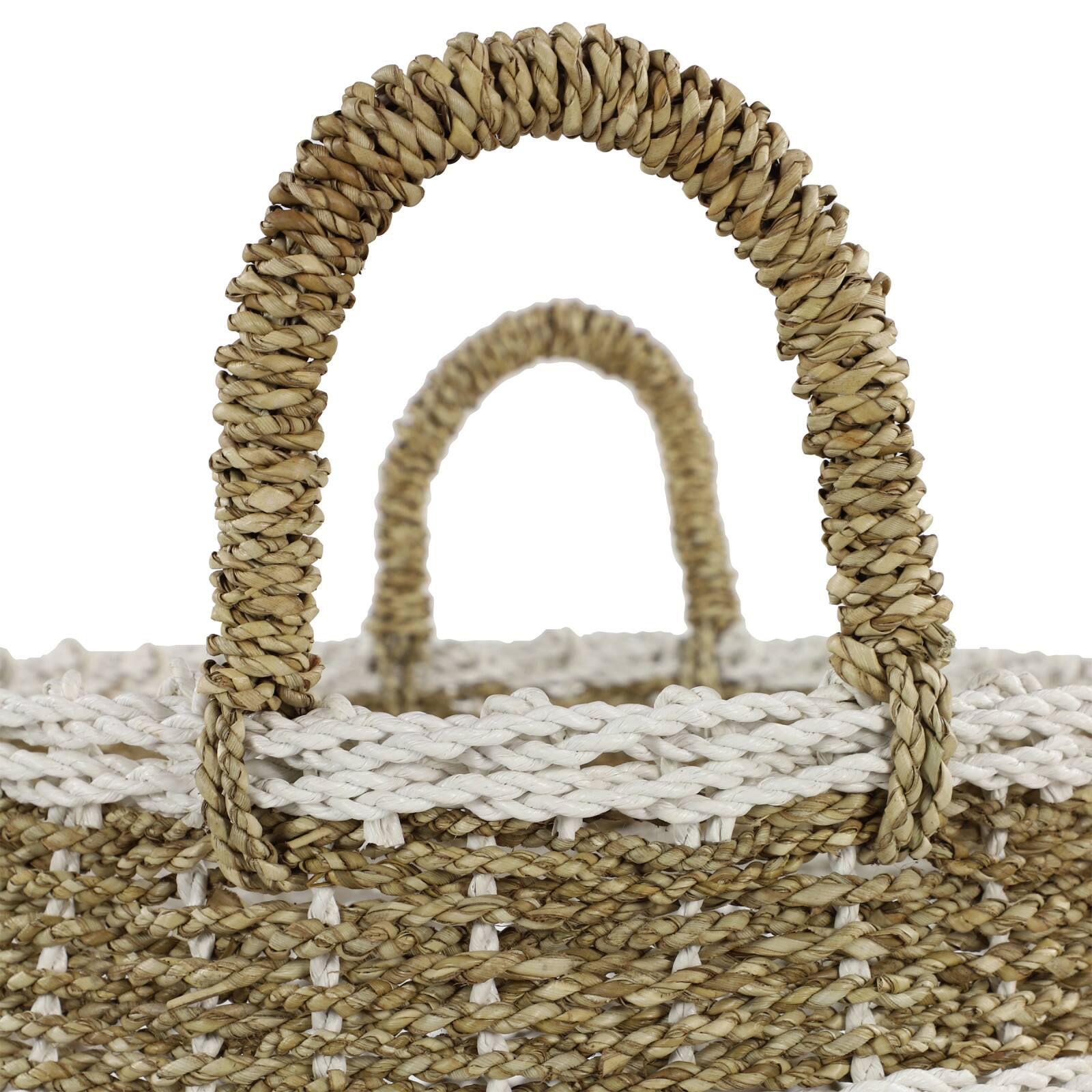 Brown Plastic Vintage Storage Basket Set