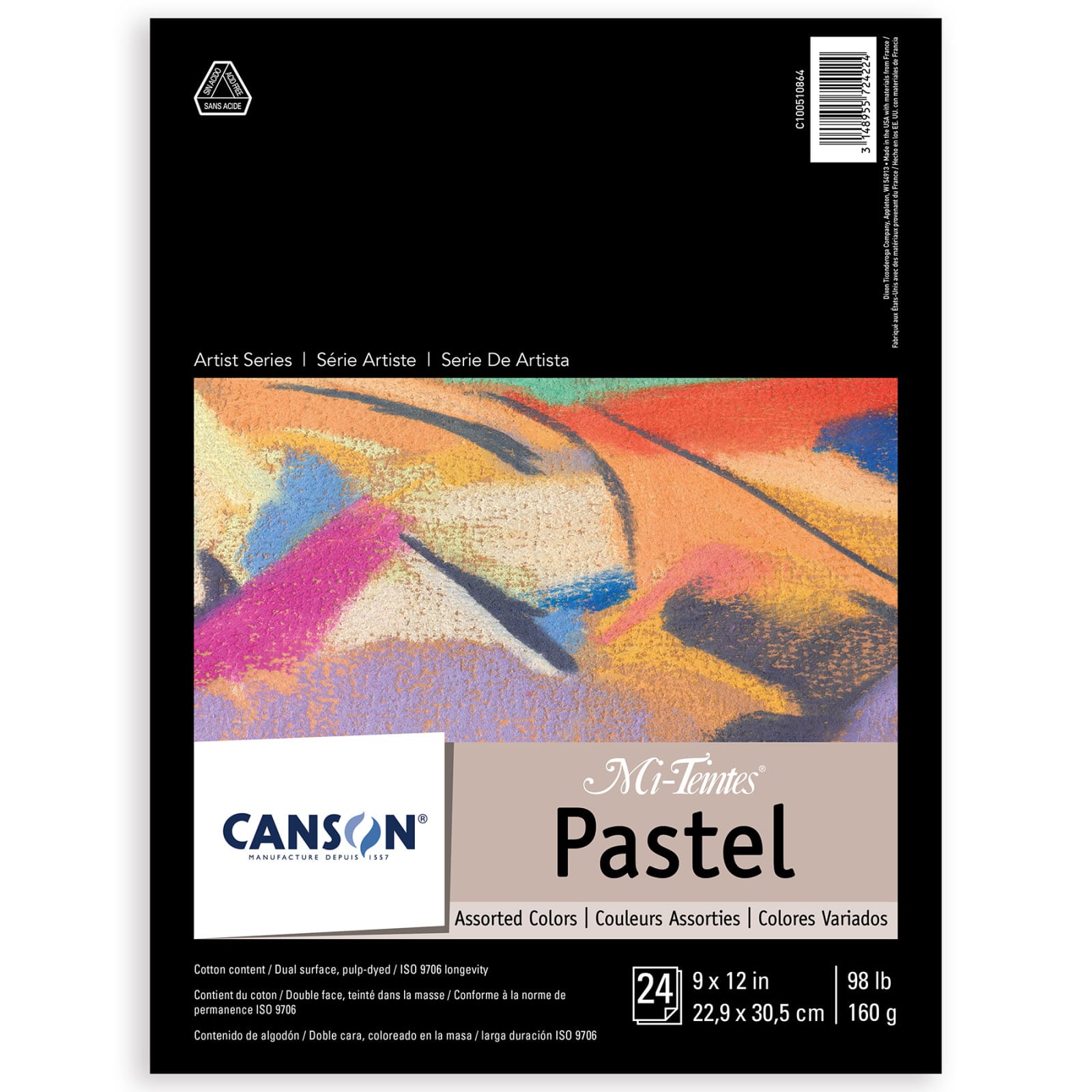 Canson&#xAE; Mi-Teintes&#xAE; Assorted Colors Pastel Paper Pad