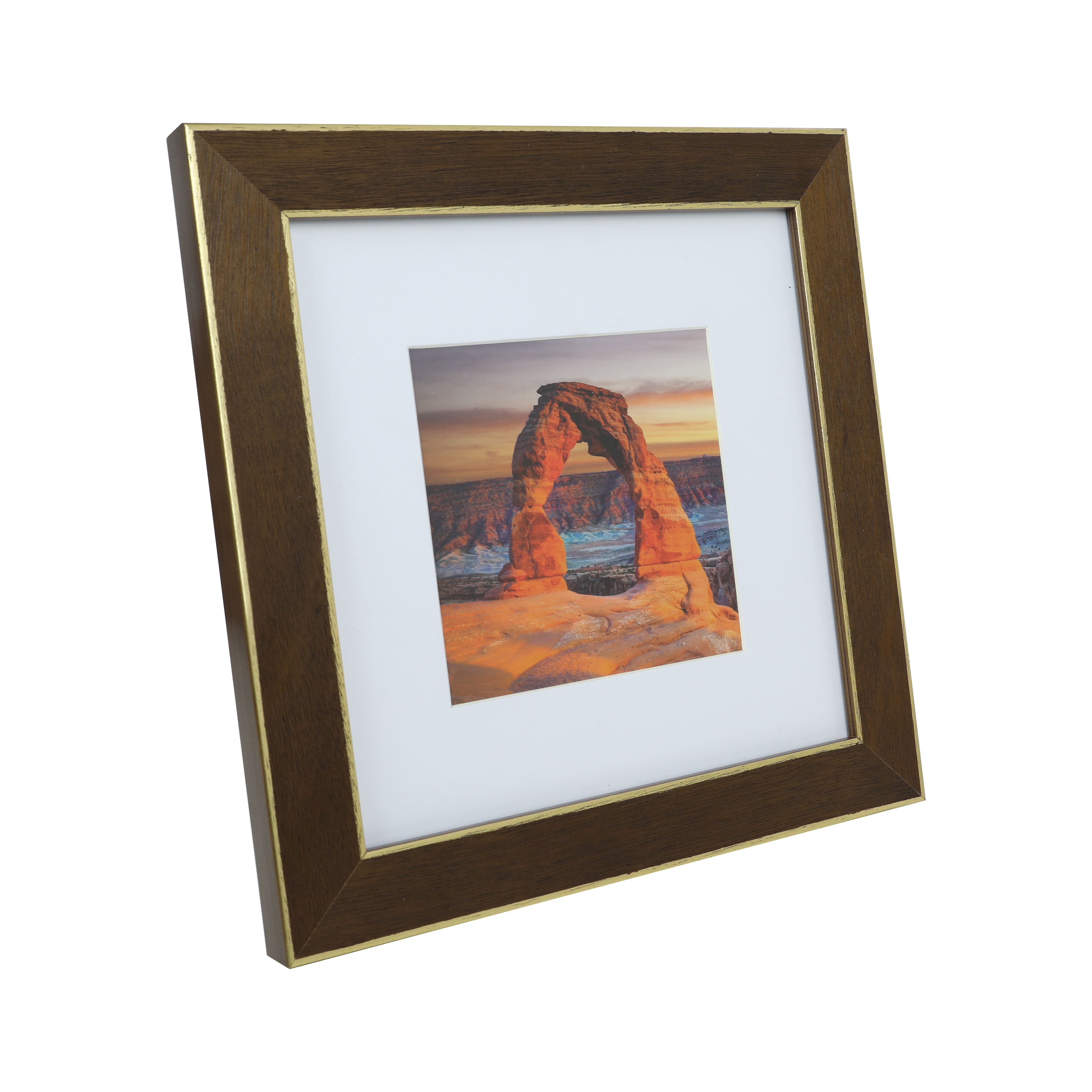 6 Pack: Gallery&#x2122; Walnut &#x26; Gold Trim Frame with Mat by Studio D&#xE9;cor&#xAE;