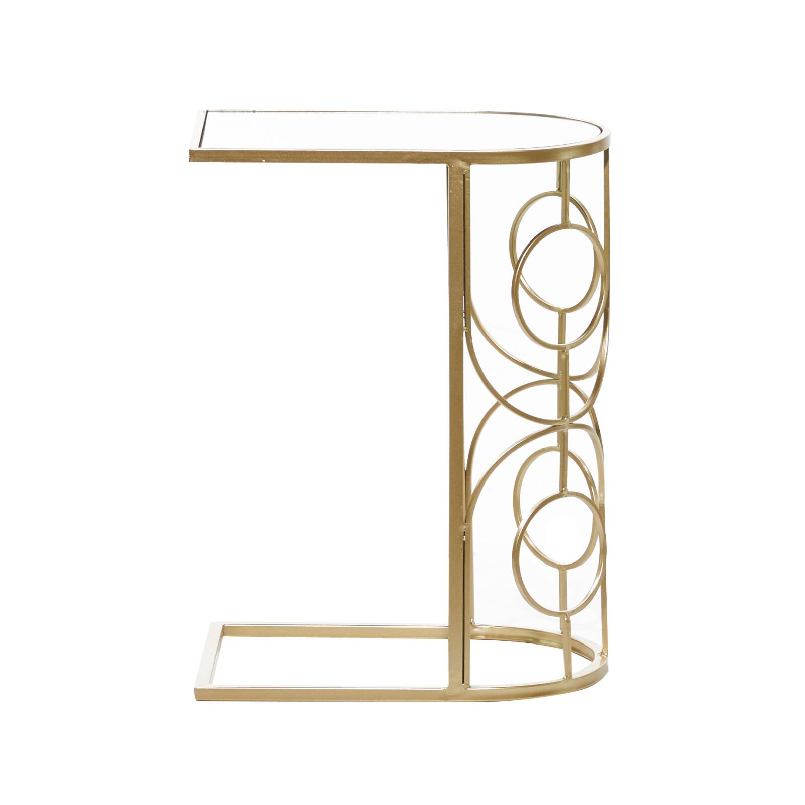 24" Gold Contemporary Metal Accent Table