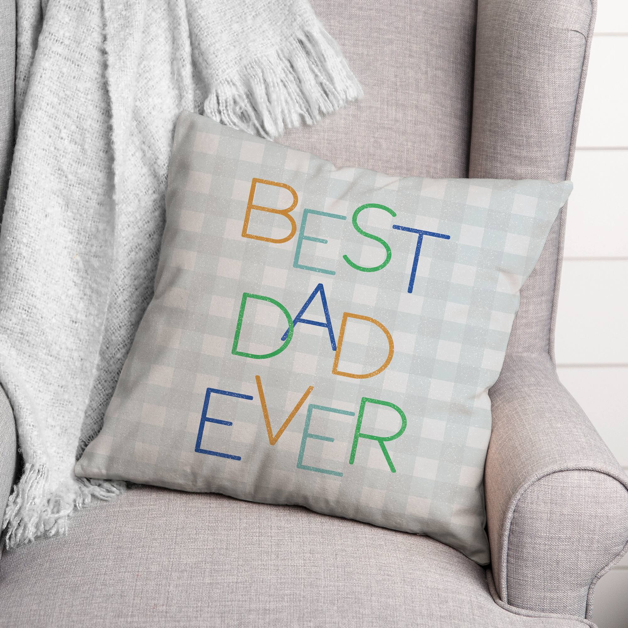 Best Dad Ever Check Indoor &#x26; Outdoor Pillow