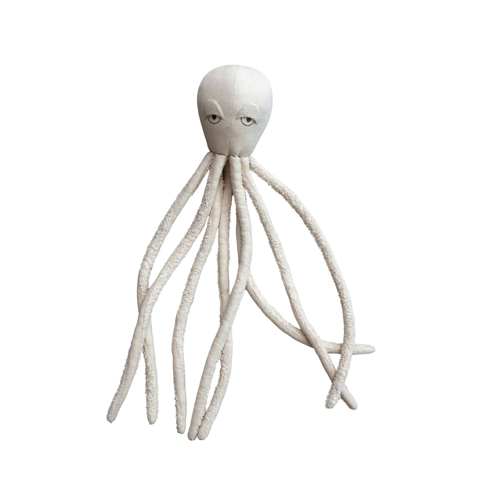 Hello Honey&#xAE; White Cotton &#x26; Linen Octopus-Shaped Pillow