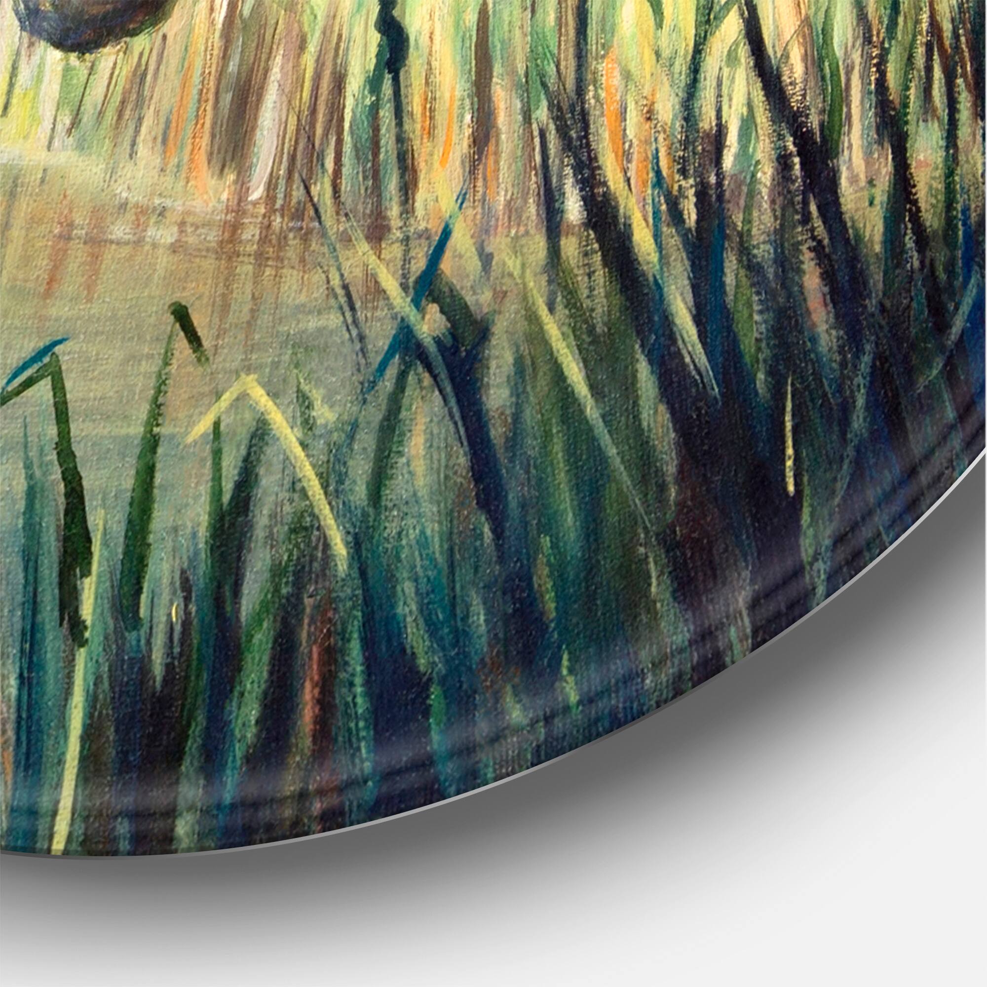 Designart - The Lake of Silence - Lake House Metal Circle Wall Art