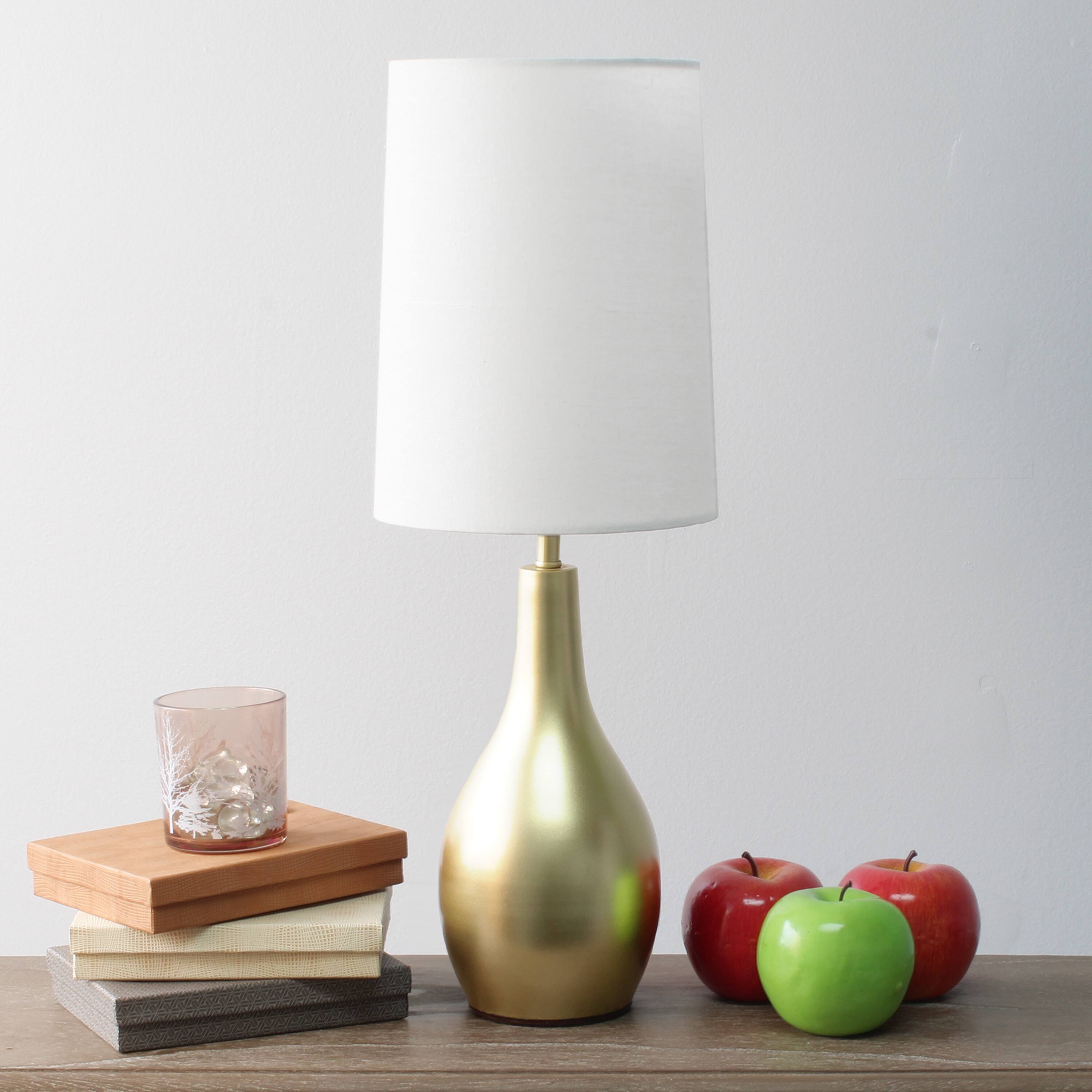 Simple Designs 19.5&#x22; Tear Drop Table Lamp with Fabric Drum Shade