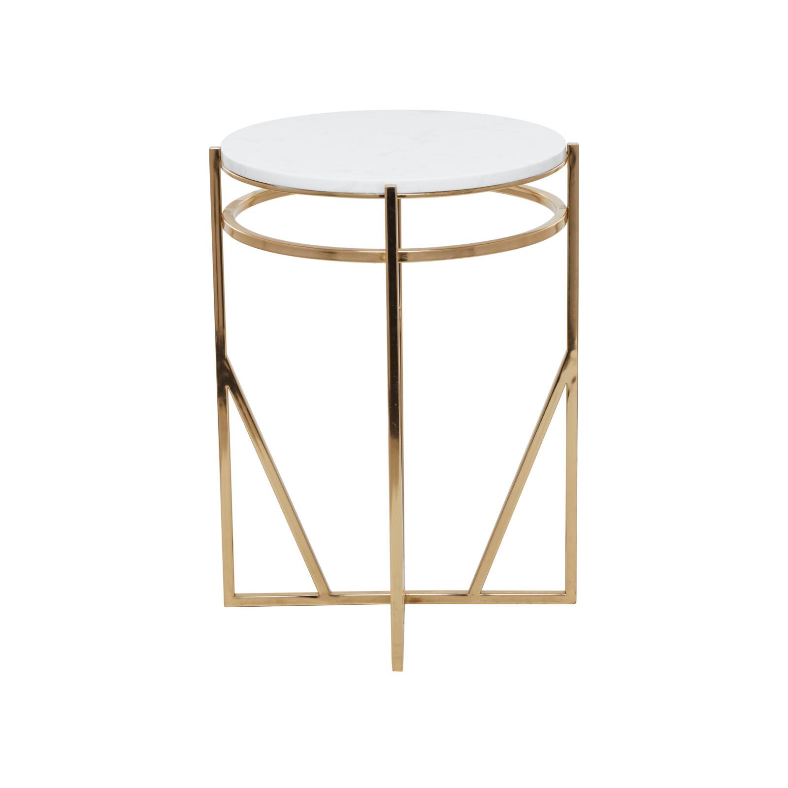 21" Gold Iron Contemporary Accent Table