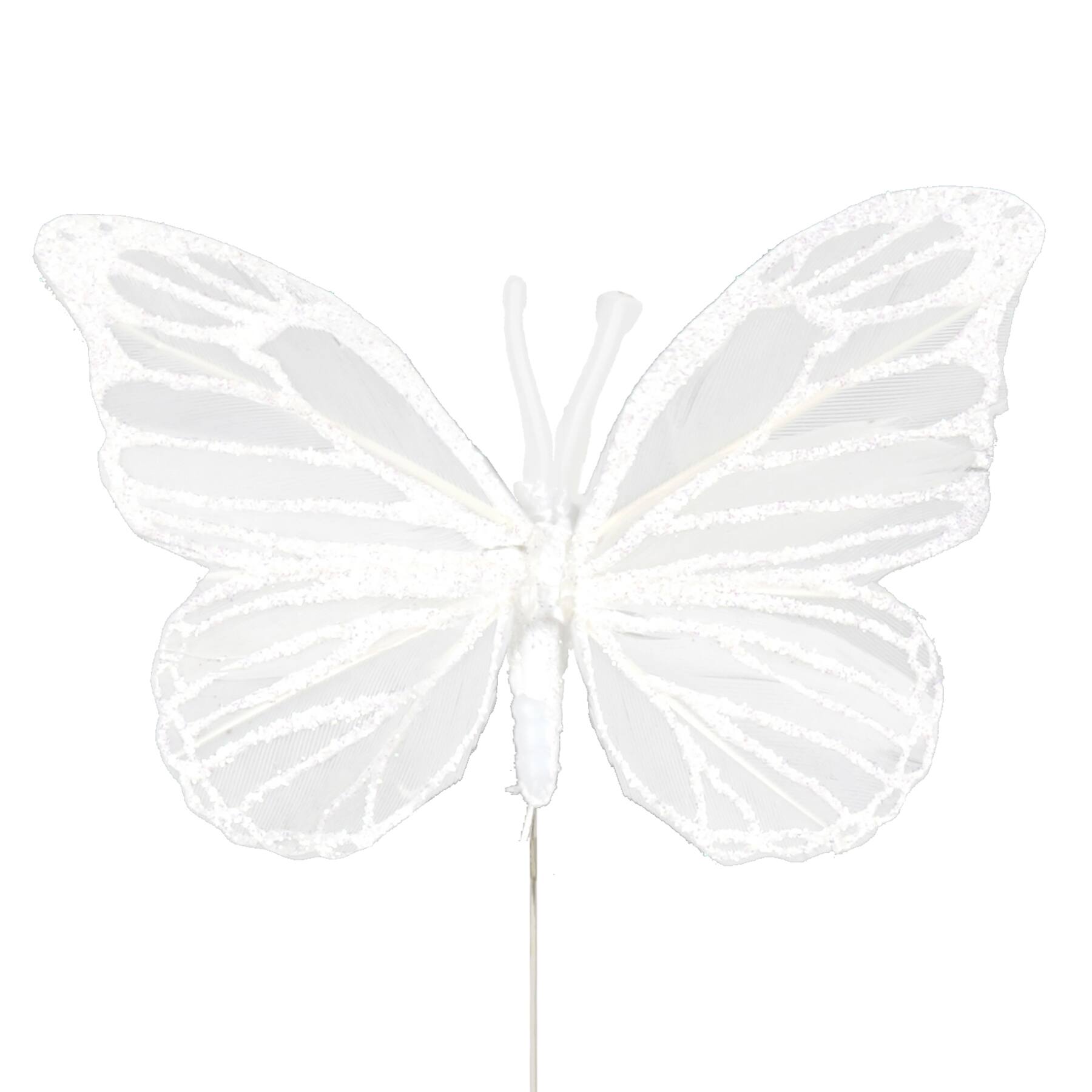 8 Packs: 5ct. (40 total) 8.6&#x22; White Feather Butterflies by Ashland&#xAE;