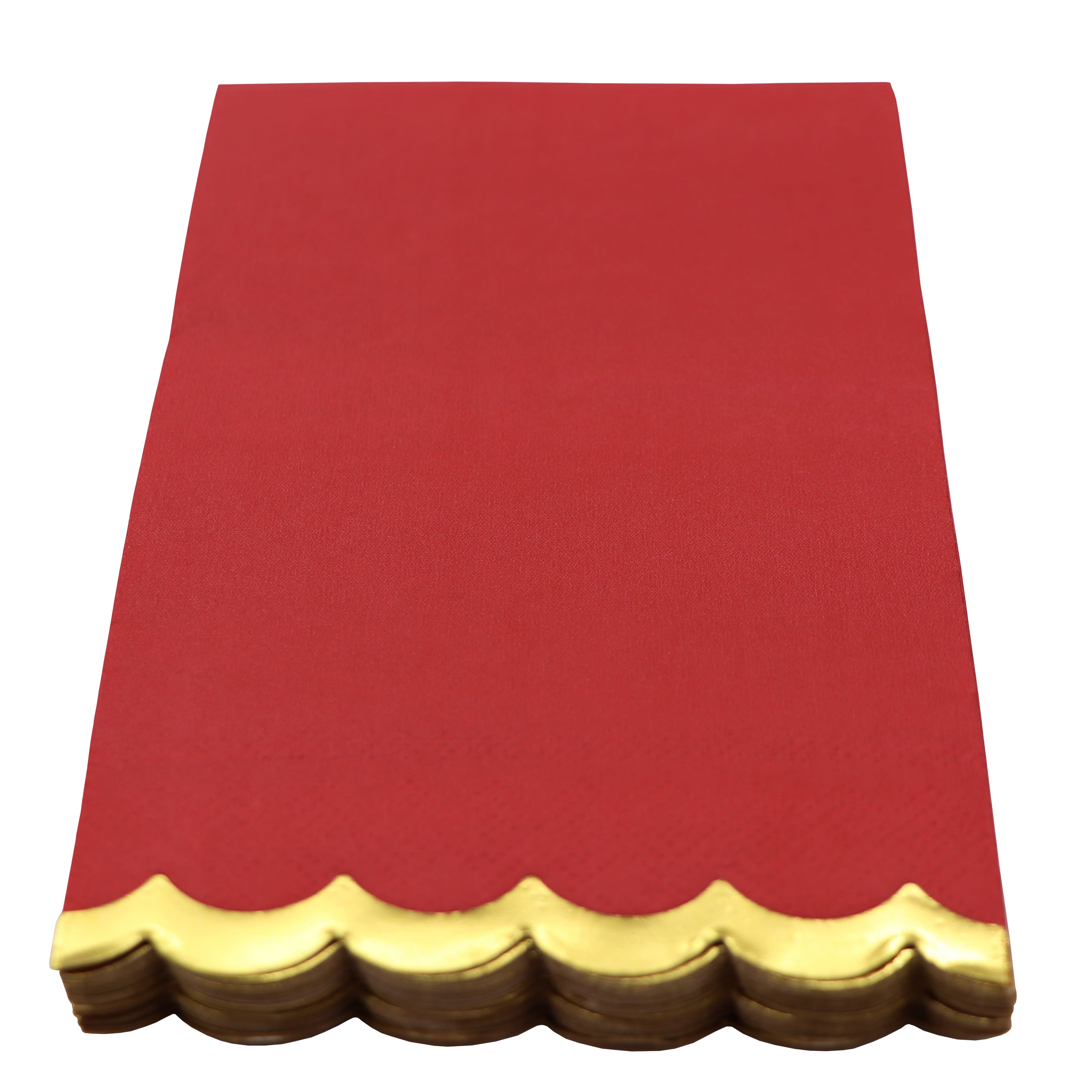 Red Scalloped Paper Guest Napkins by Celebrate It&#x2122;