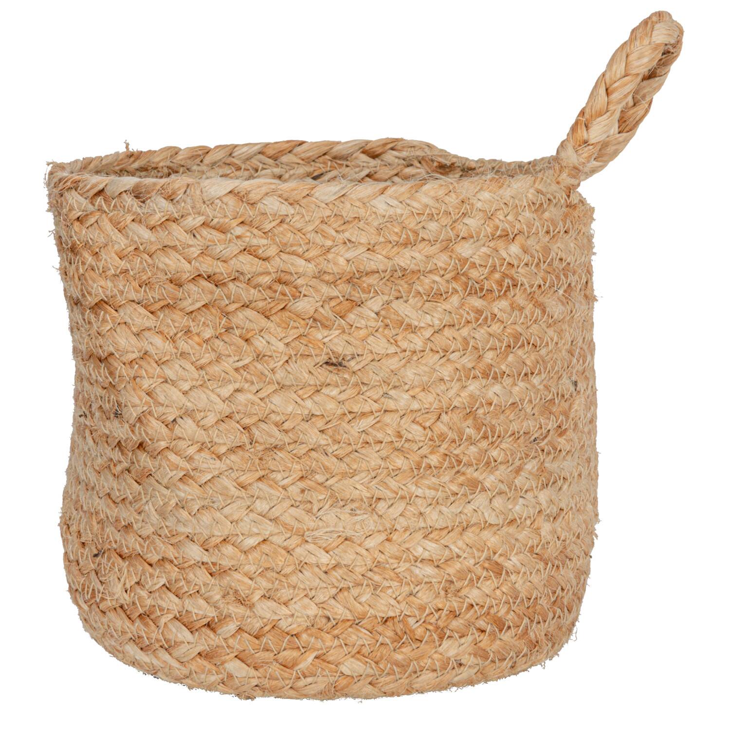 Hello Honey® Natural Round Braided Jute Nesting Baskets with Handles Set
