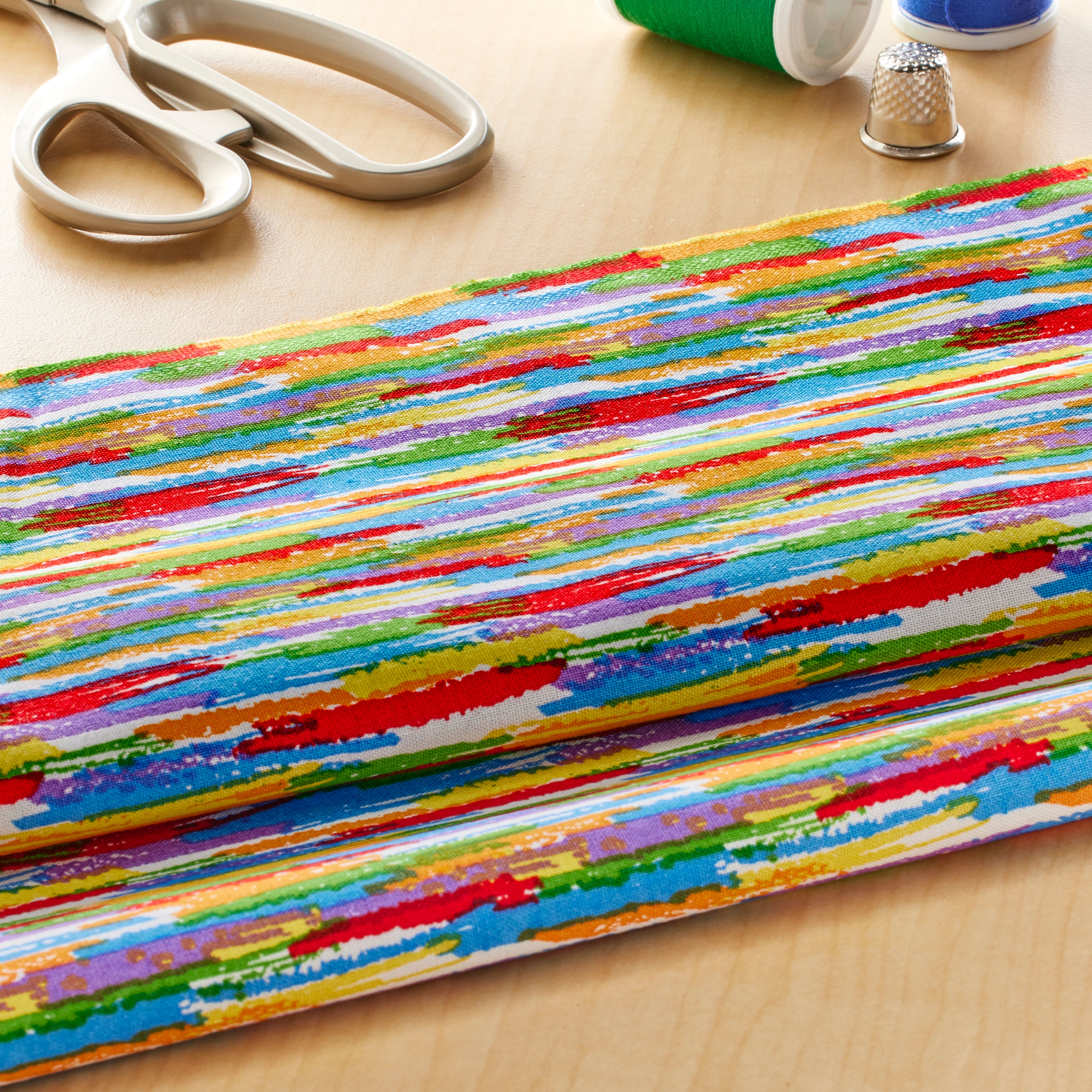 Multicolor Design Cotton Fabric by Loops &#x26; Threads&#x2122;