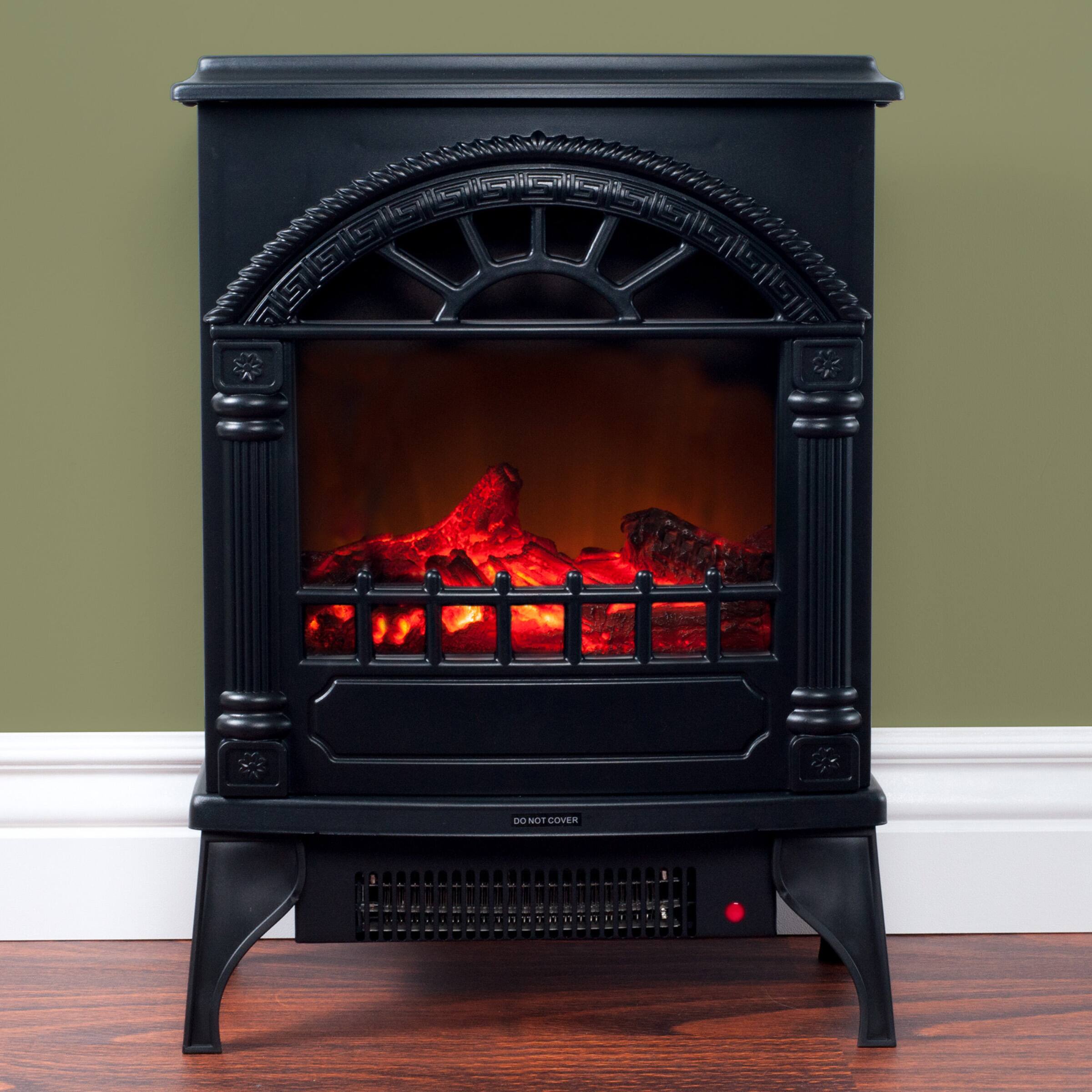 Hastings Home 21.5" Black Electric Freestanding Fireplace