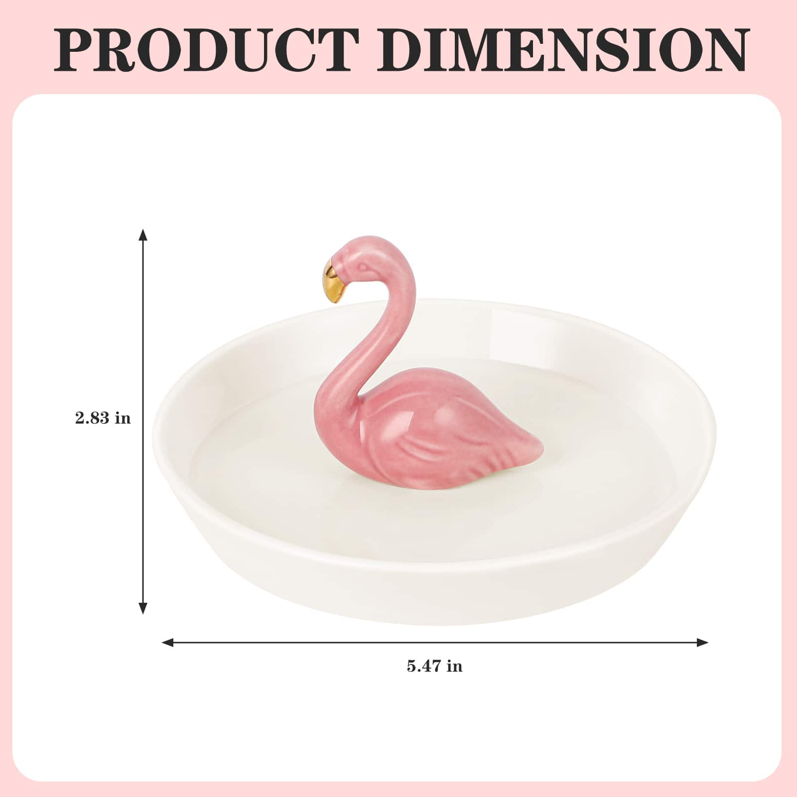 NEX&#x2122; 6&#x22; Flamingo Ring Dish Jewelry Tray Organizer