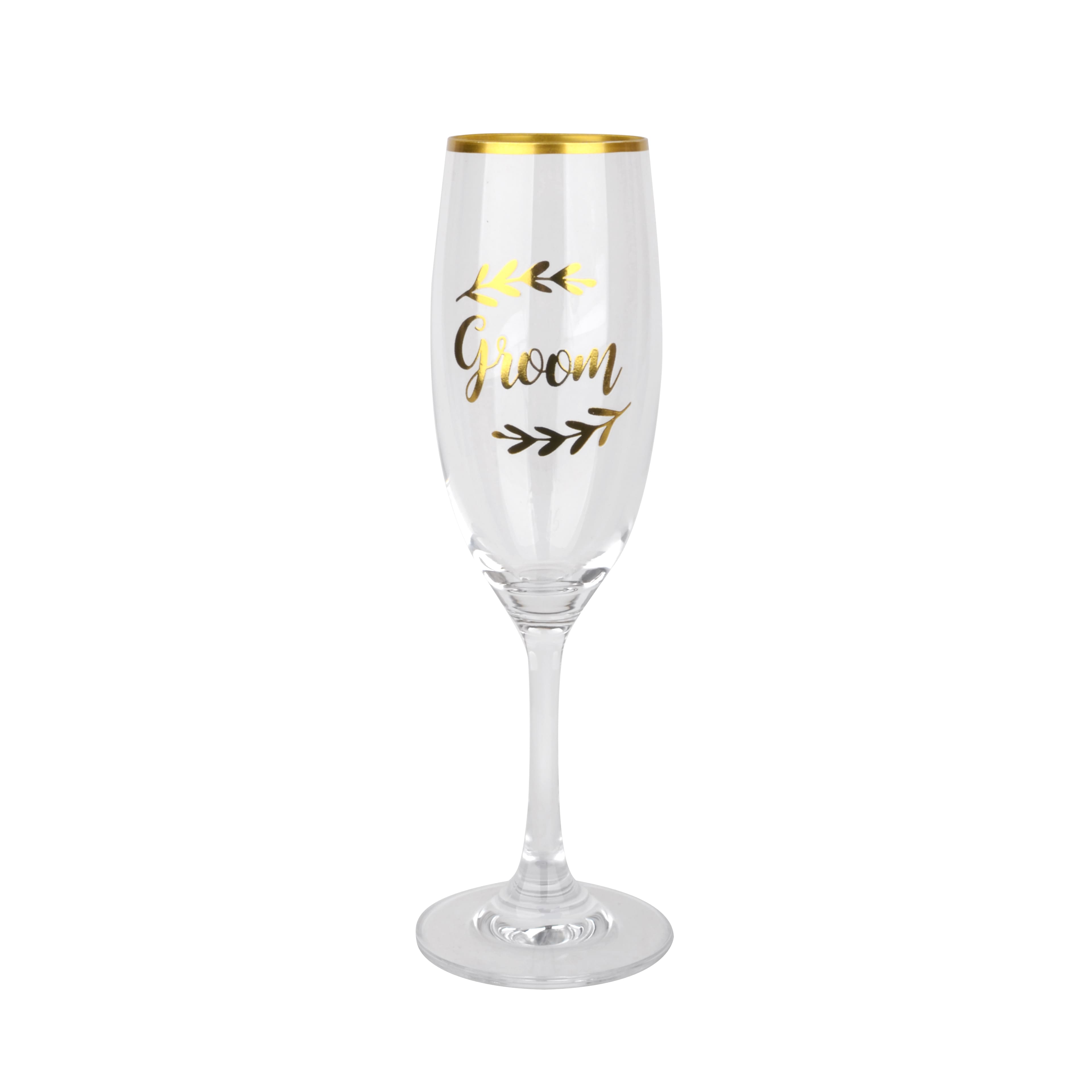 6 Pack: Gold Groom Toasting Flute by Celebrate It&#x2122;