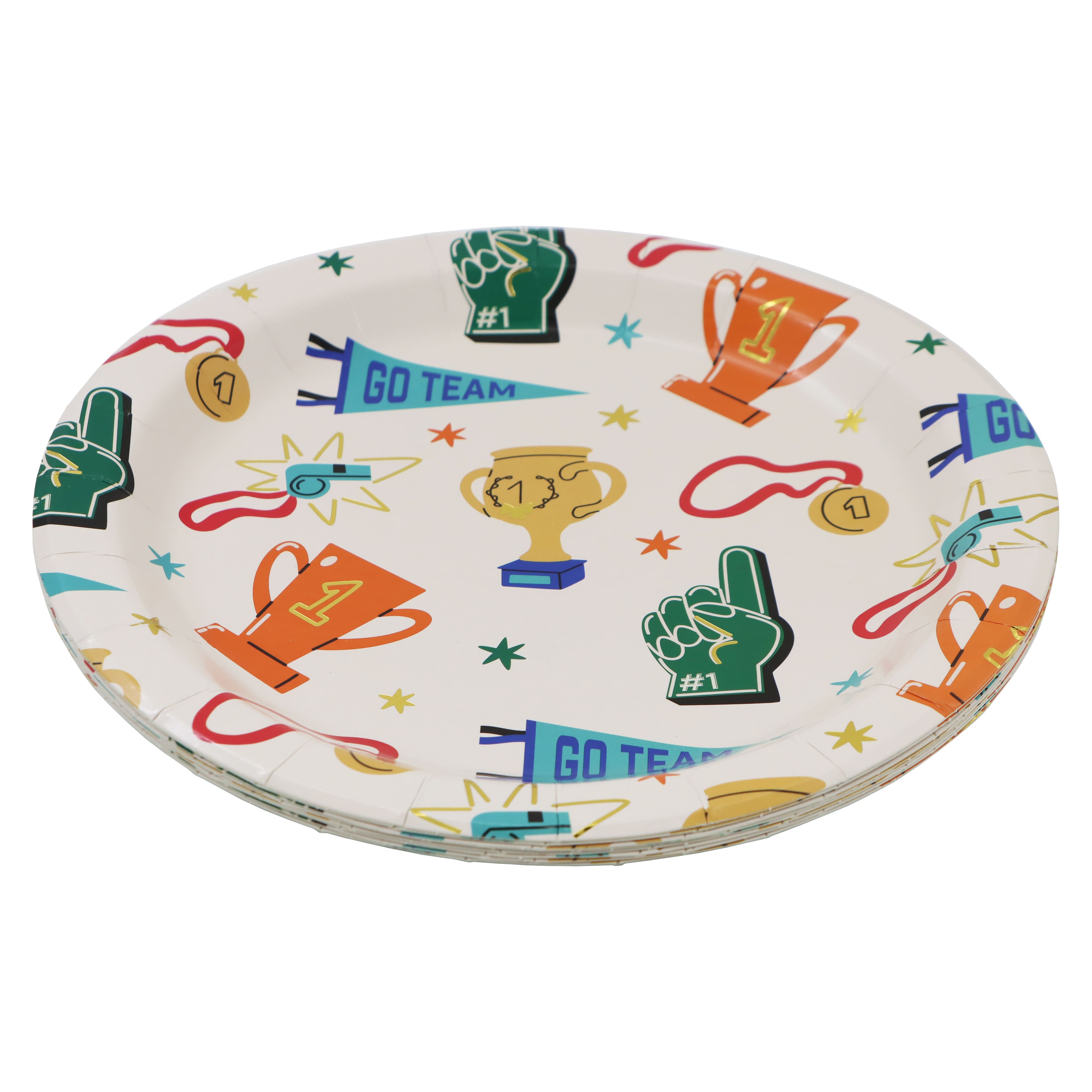9&#x22; Team Spirit Paper Dinner Plates, 8ct. by Celebrate It&#x2122;