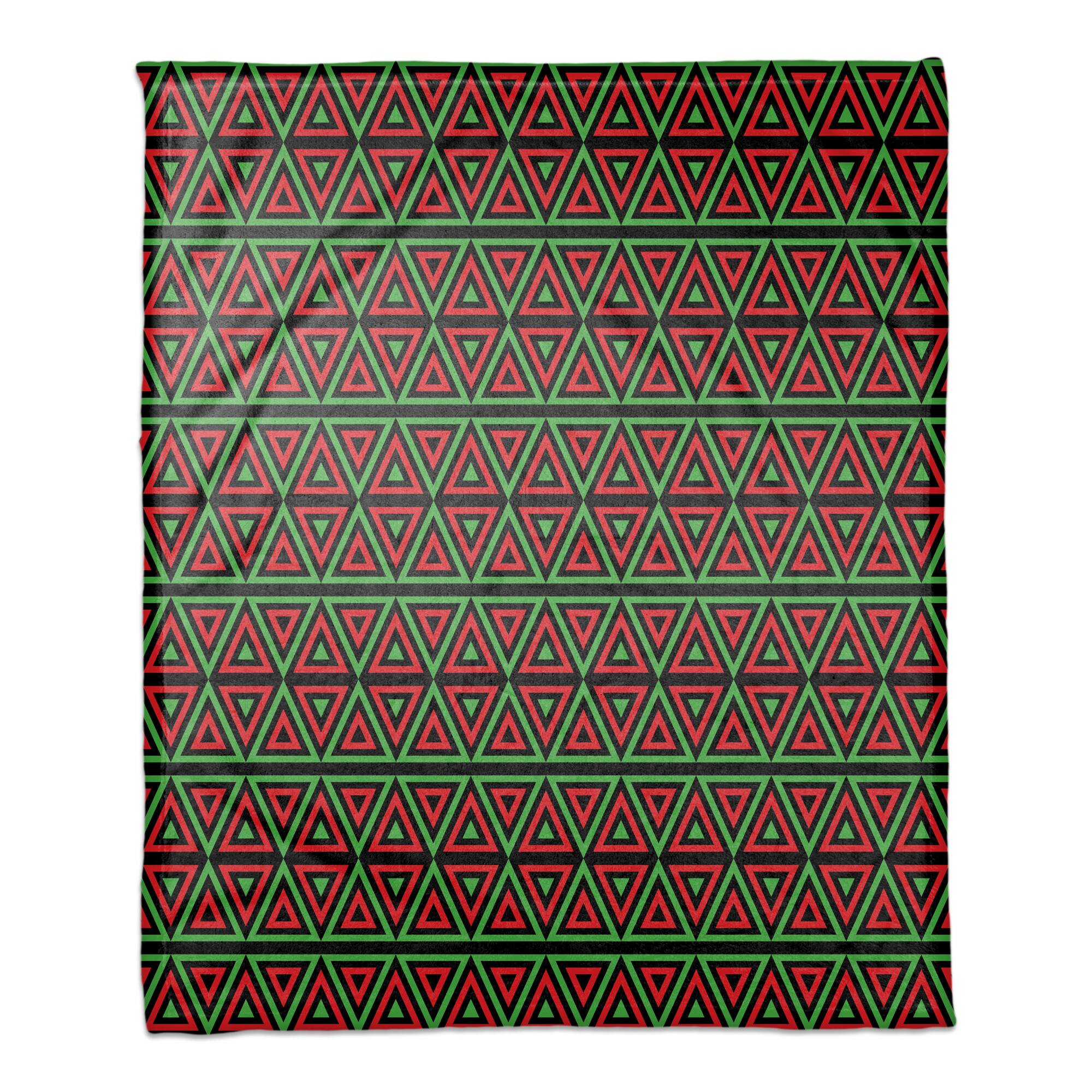 Kwanzaa Red & Green Triangles Coral Fleece Blanket