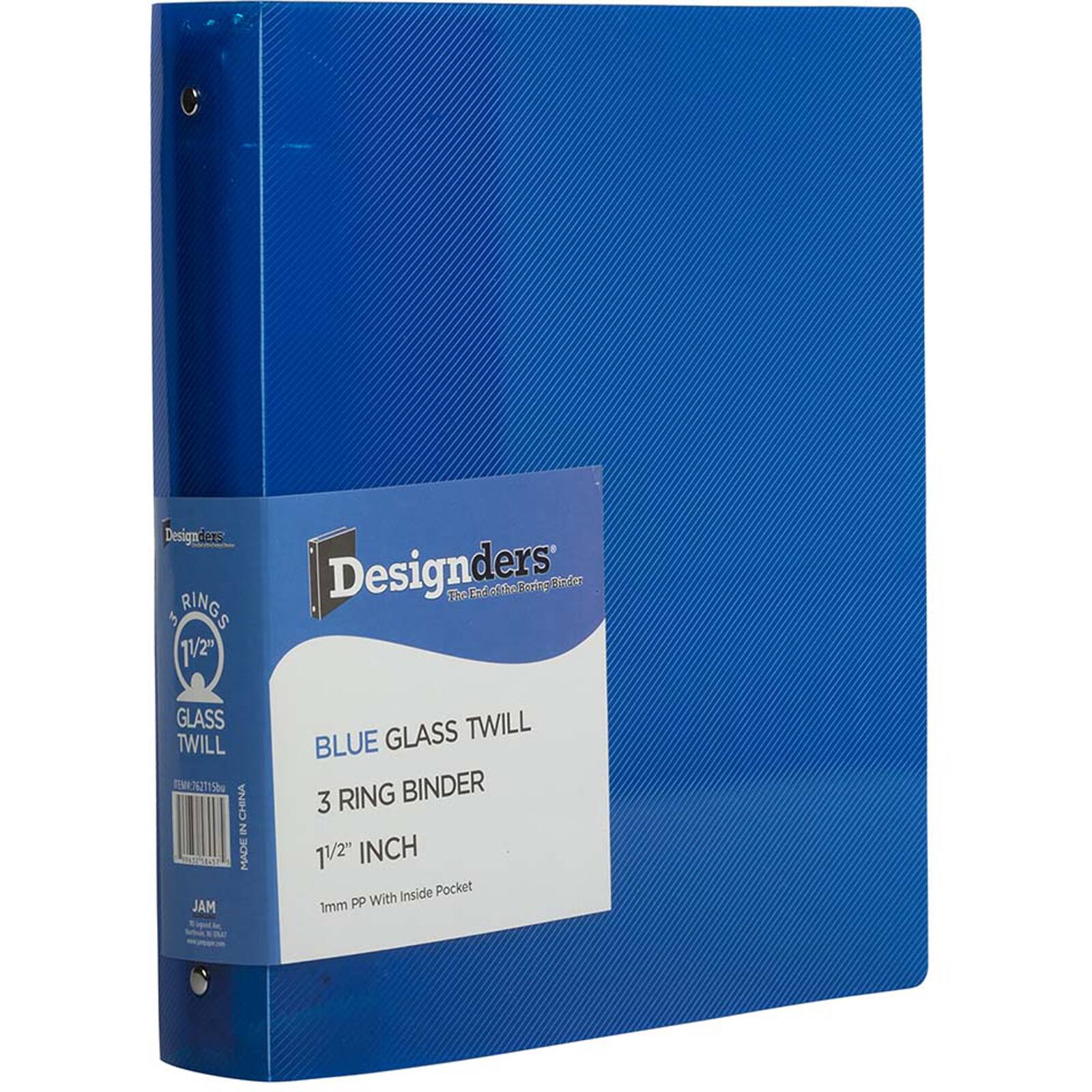 JAM Paper 1.5" Blue Plastic 3-Ring Binders, 2ct.