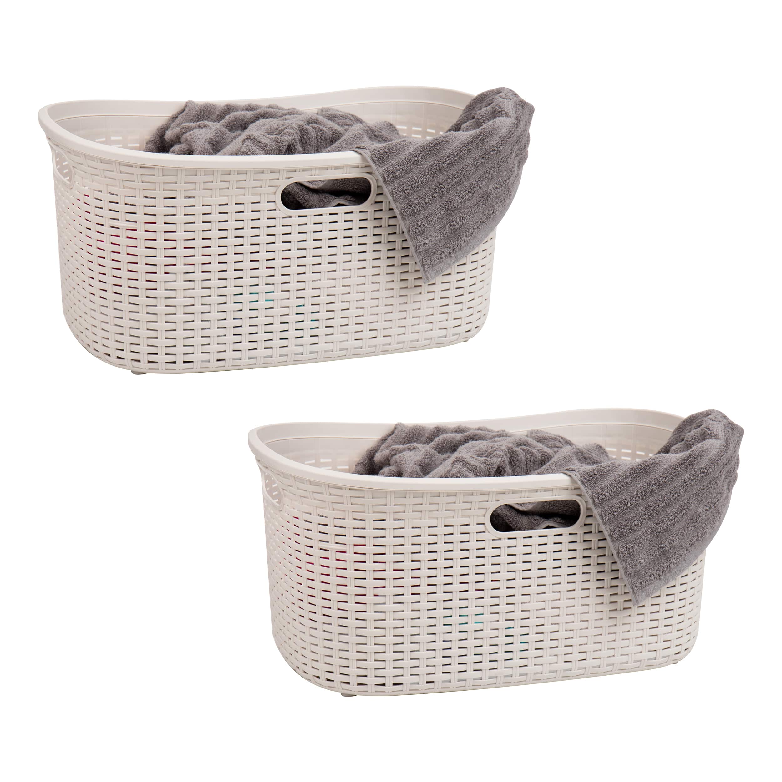 Mind Reader 40L Ventilated Laundry Basket with Cut Out Handles, 2ct.