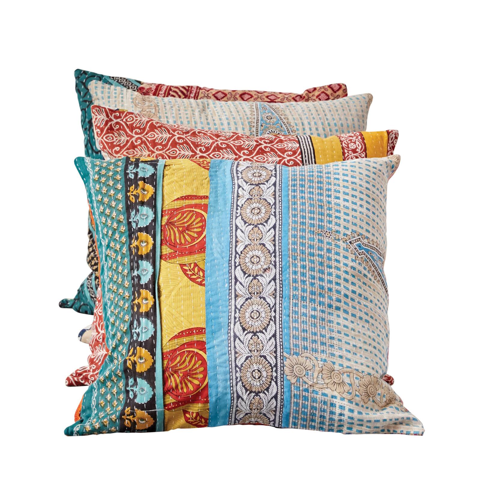 Assorted Vintage Multicolor Cotton Quilt Kantha Pillow By Creative Co-Op | Michaels®