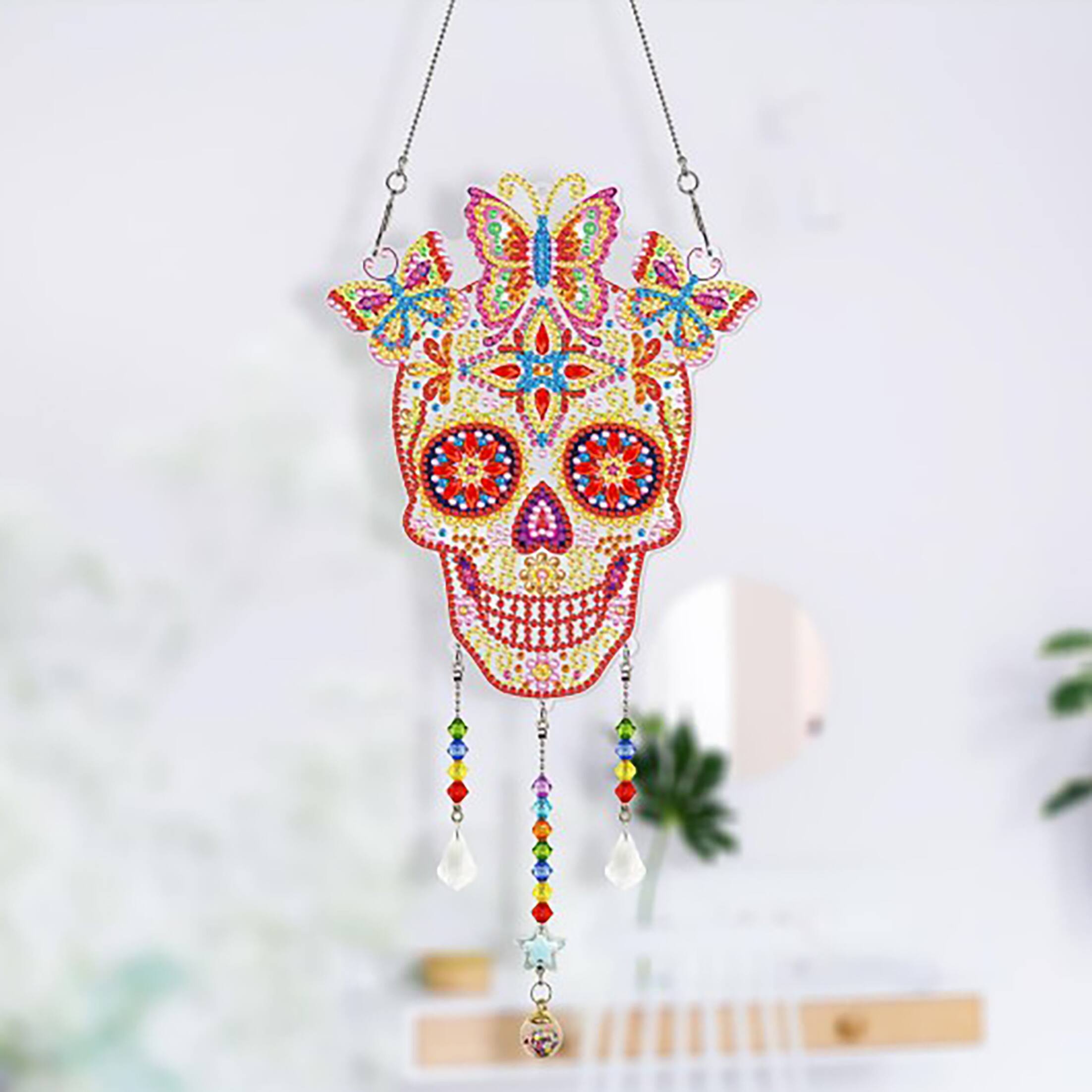 Sparkly Selections Skull and Butterflies Wall Hanger Diamond Painting