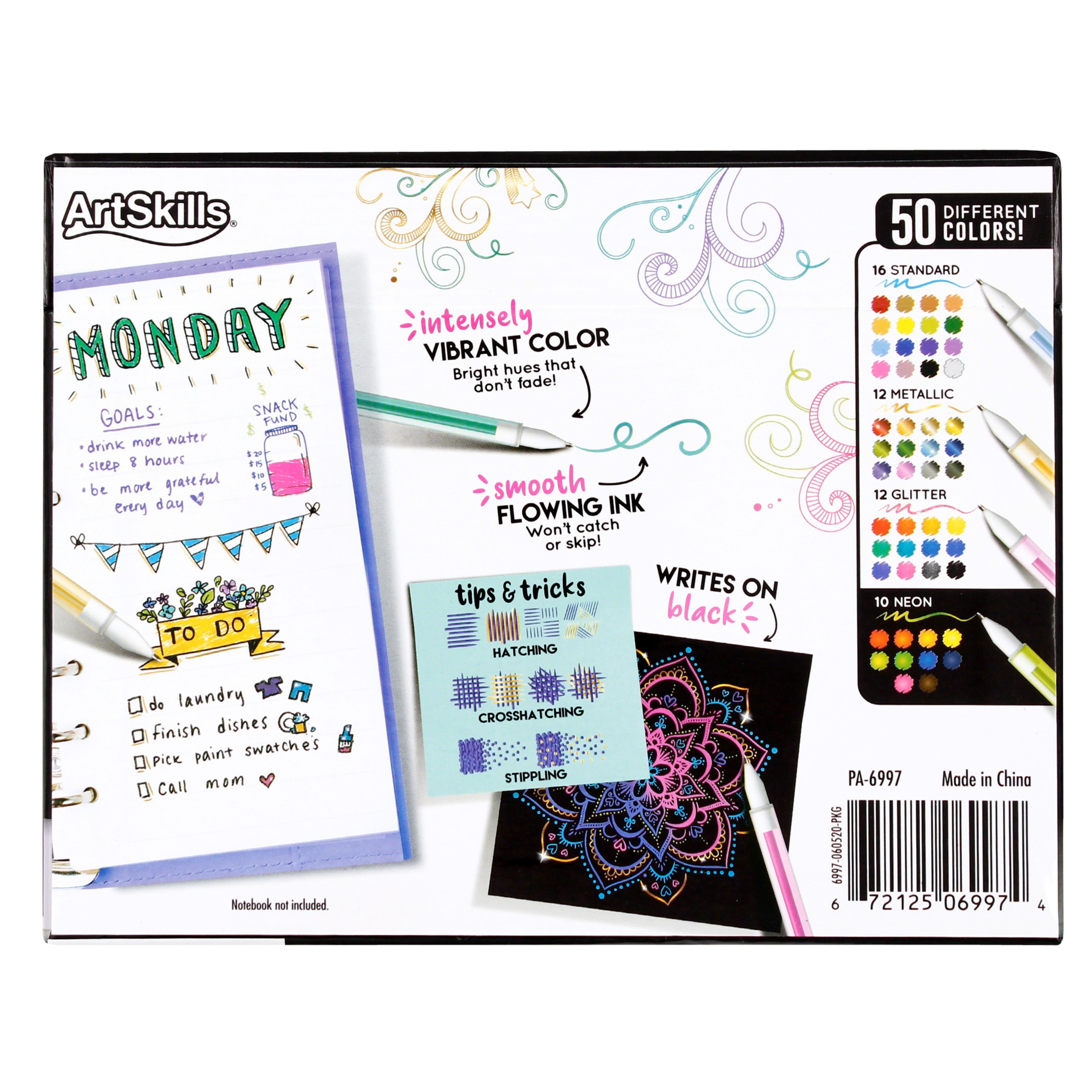 ArtSkills® 50 Colored Gel Pens for Journaling & Coloring