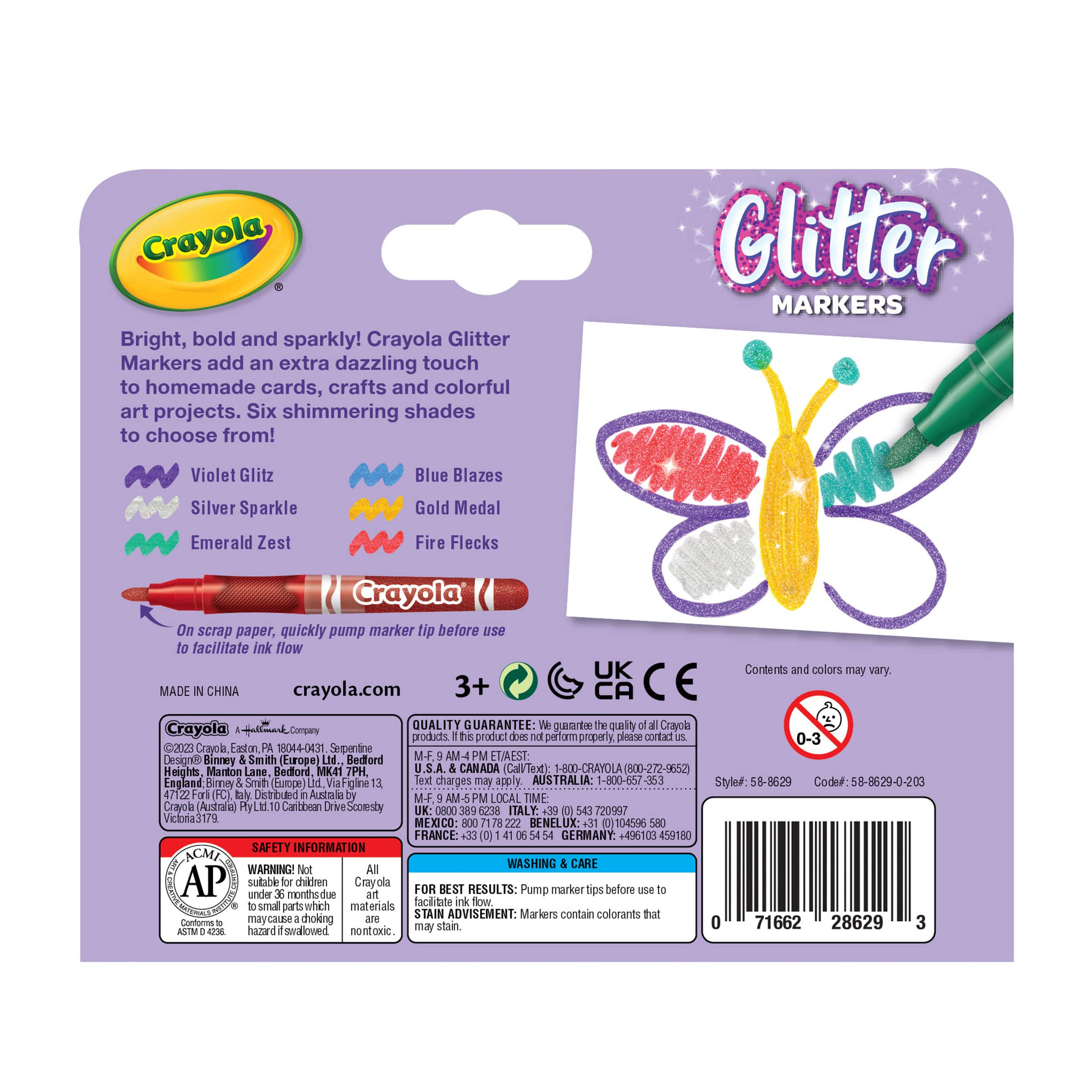 Crayola&#xAE; 6 Color Glitter Markers