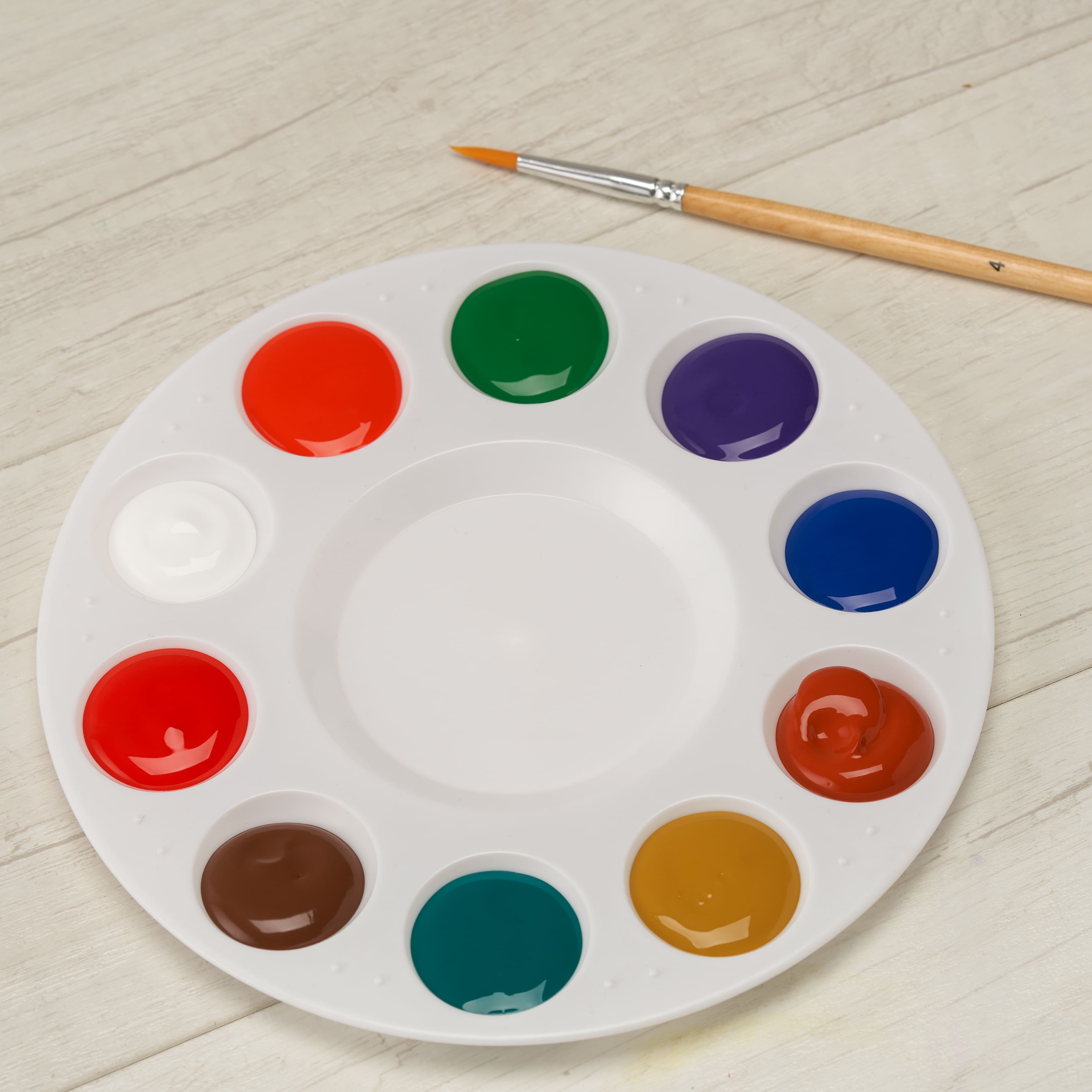 Round Artist Palette with Paints and Paint Brushes - Artist Palette -  Sticker